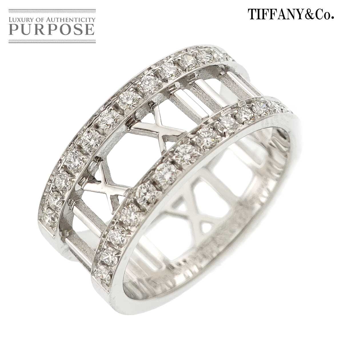 TIFFANY&Co. アトラス オープン 16.5号 リング ダイヤ K18 WG ホワイトゴールド 750 指輪 Atlas Diamond Ring ティファニー 90311423
