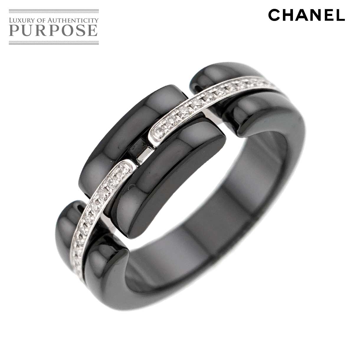 CHANEL ウルトラ #56 リング ダイヤ K18 WG ブラック セラミック 750 指輪 ULTRA Diamond Ring シャネル 90311790