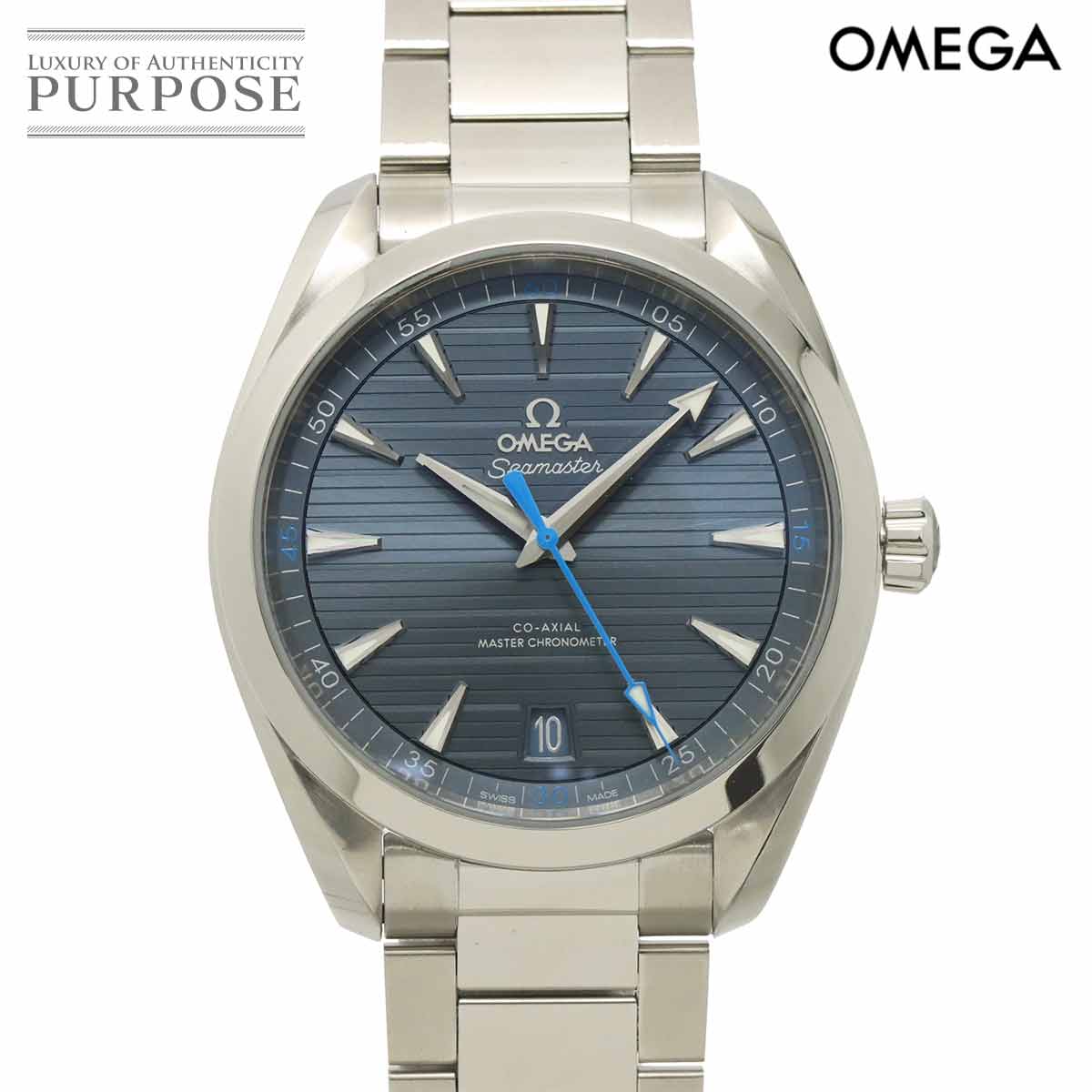 OMEGA シーマスター アクアテラ コーアクシャル 220 10 41 21 03 002 メンズ 腕時計 ブルー デイト 自動巻き ウォッチ Seamaster Aqua Terra オメガ 90310217