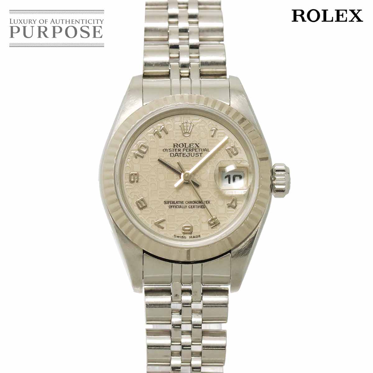 ROLEX デイトジャスト 79174 P番 レディース 腕時計 シルバー コンピューター K18WG ホワイトゴールド オートマ 自動巻き ウォッチ Datejust ロレックス 90314815