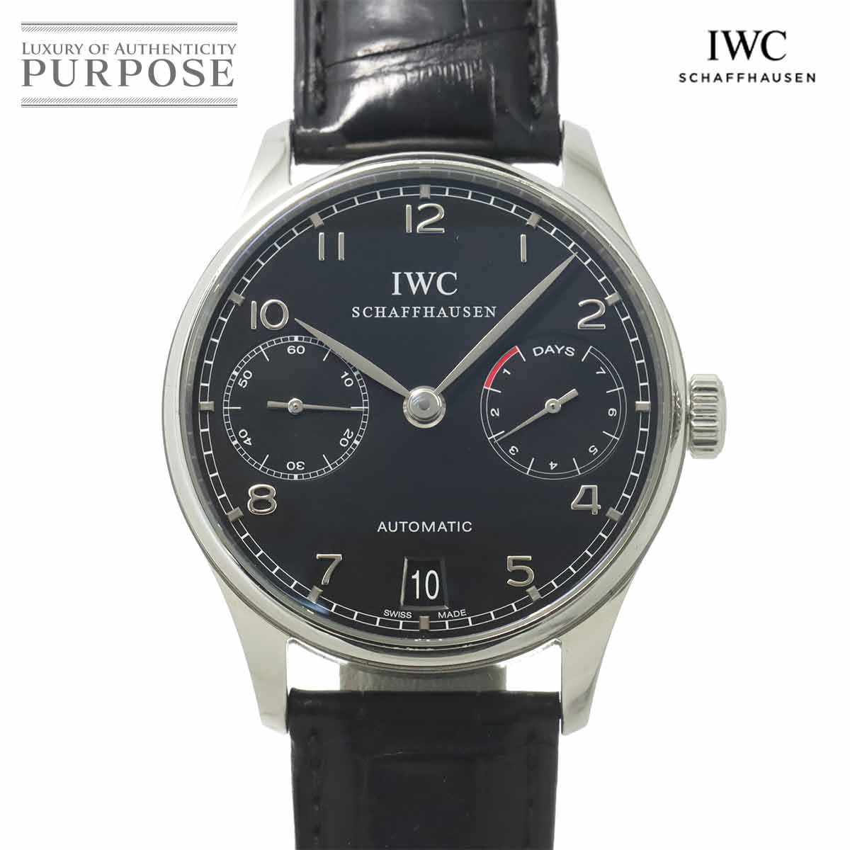 IWC ポルトギーゼ オートマティック IW500109 メンズ 腕時計 デイト ブラック オートマ 自動巻き インターナショナル ウォッチ カンパニー Portuguese 90314833