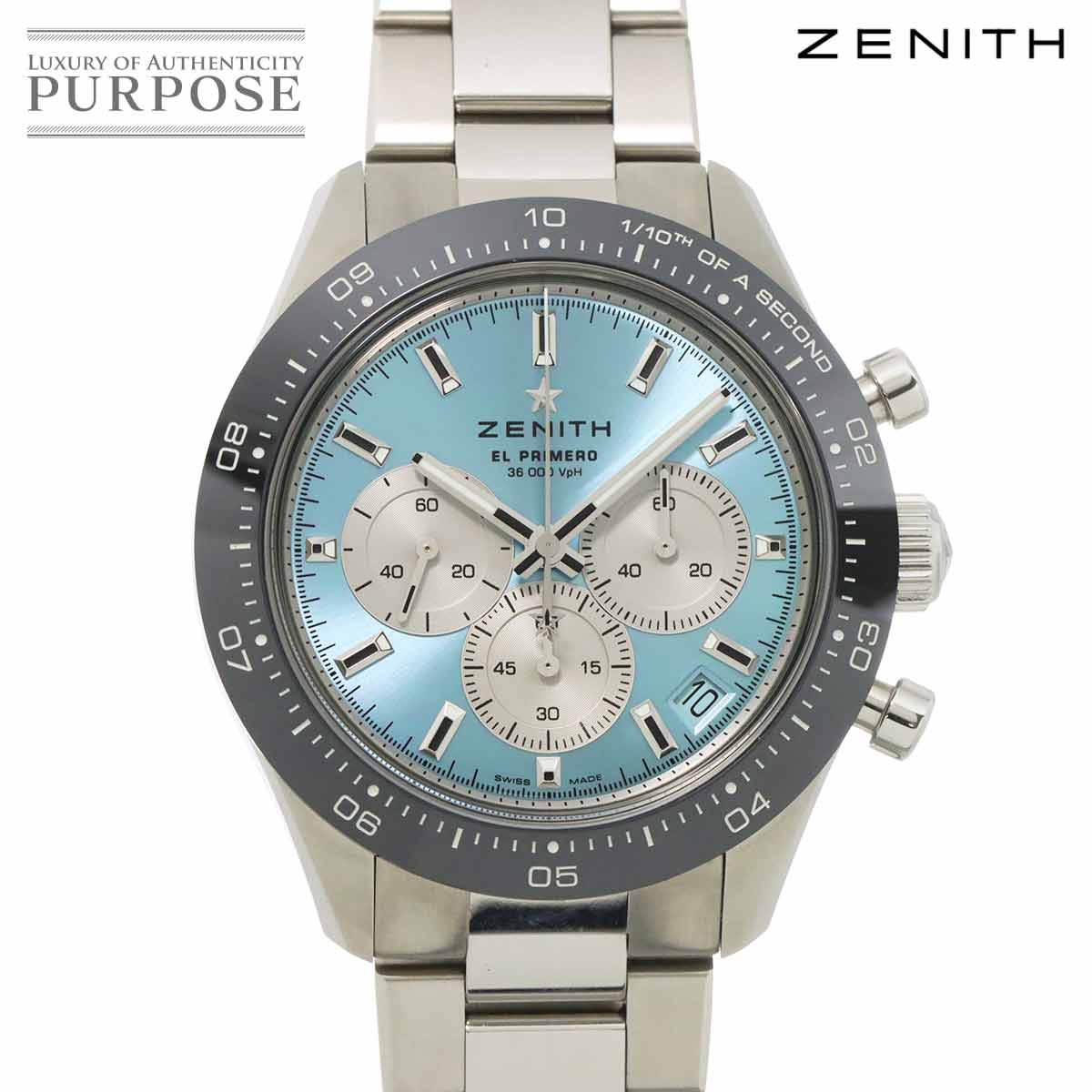 ZENITH エルプリメロ クロノマスター スポーツ ヨシダ スペシャルエディション 03 3106 3600 メンズ 腕時計 デイト アイスブルー 自動巻き El Primero ゼニス 90315892