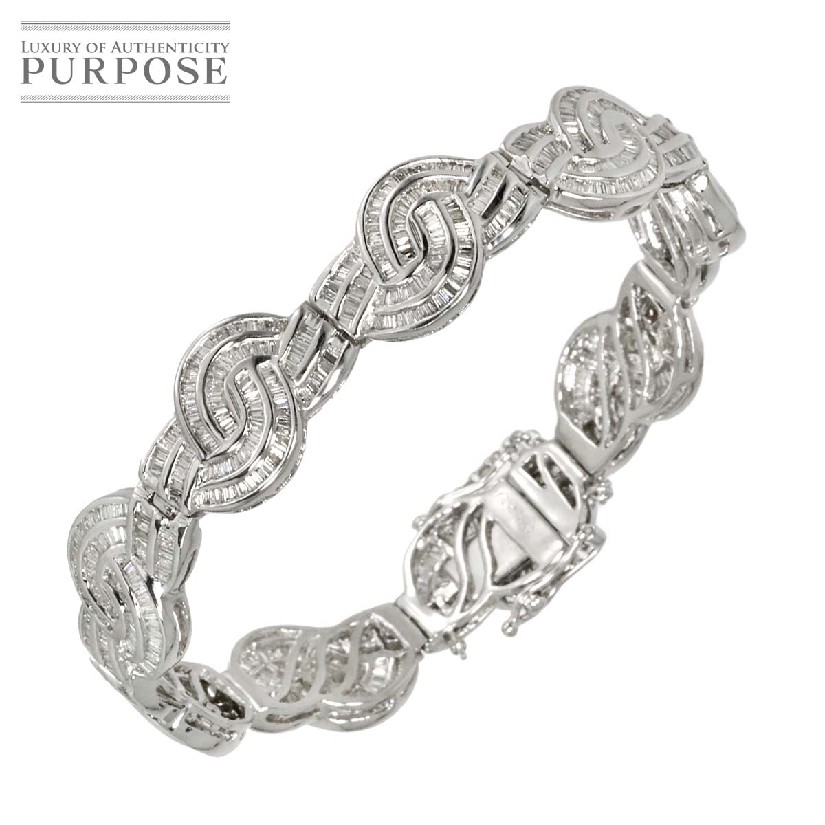 ダイヤ 7.00ct ブレスレット 17.5cm K18 WG ホワイトゴールド 750 Diamond Bracelet 90310845