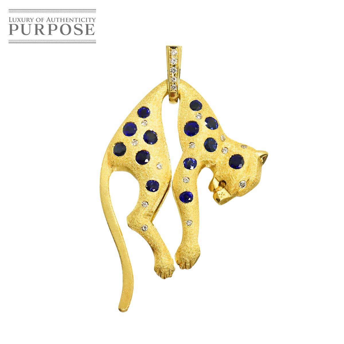 サファイヤ 2.45ct ダイヤ 0.30ct ペンダント トップ K18 YG イエローゴールド 750 Sapphire Pendant 90312534