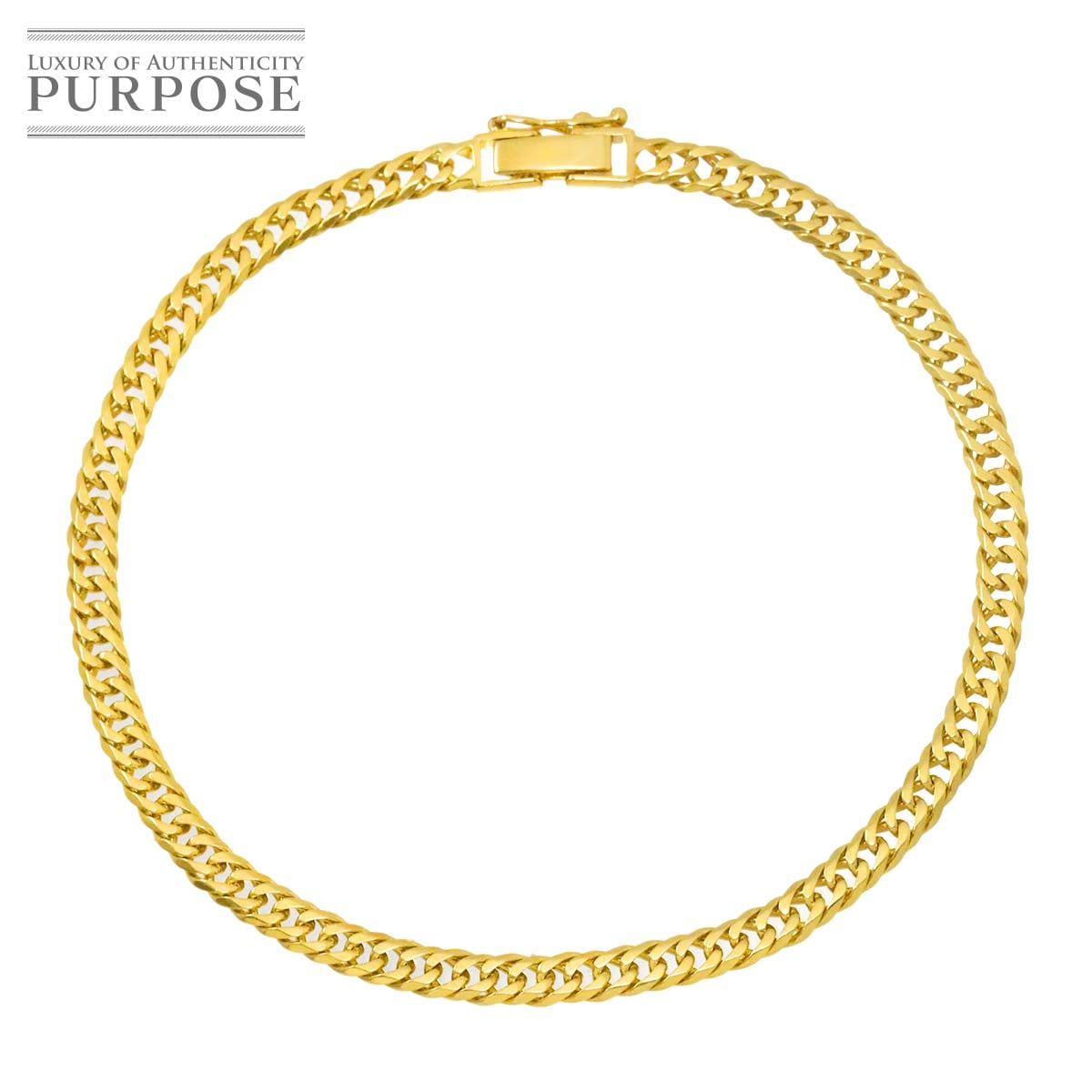 K18 喜平 ブレスレット 21.5cm 6面ダブル 9.6g 幅 4mm イエローゴールド 750 キヘイ kihei bracelet 90315992