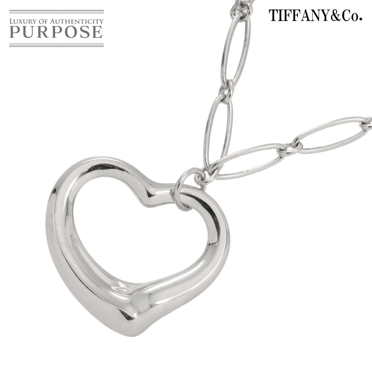 TIFFANY&Co. オープンハート ネックレス 幅35mm 42cm 29.0g シルバー SV 925 Necklace ティファニー 90311408