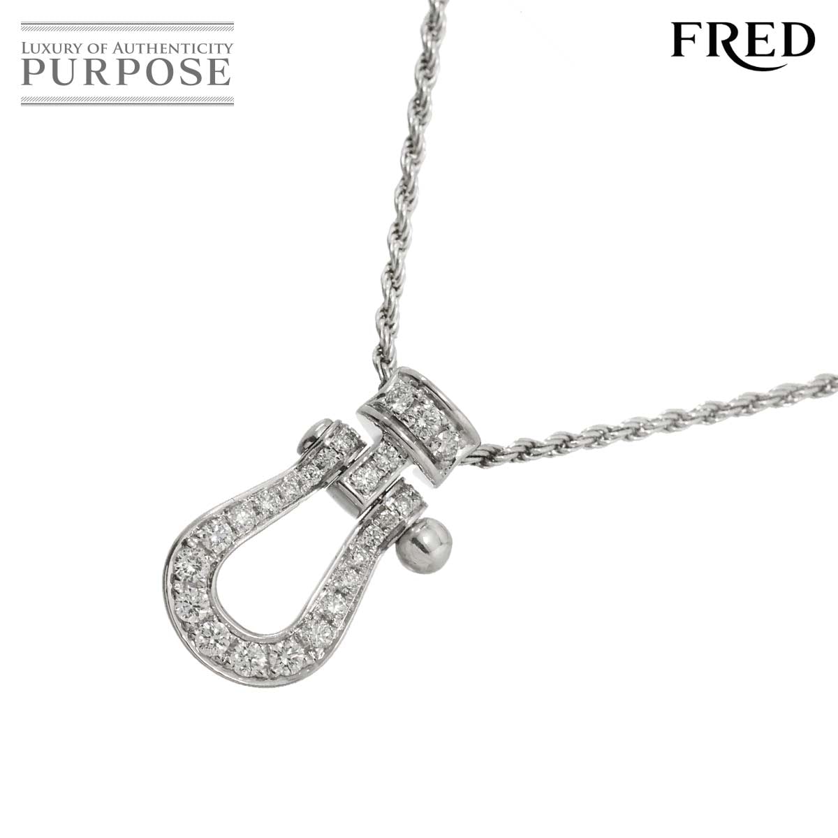 FRED フォース10 ダイヤ ネックレス 50cm ミディアム K18 WG ホワイトゴールド 750 Force10 Diamond Necklace フレッド 90312290