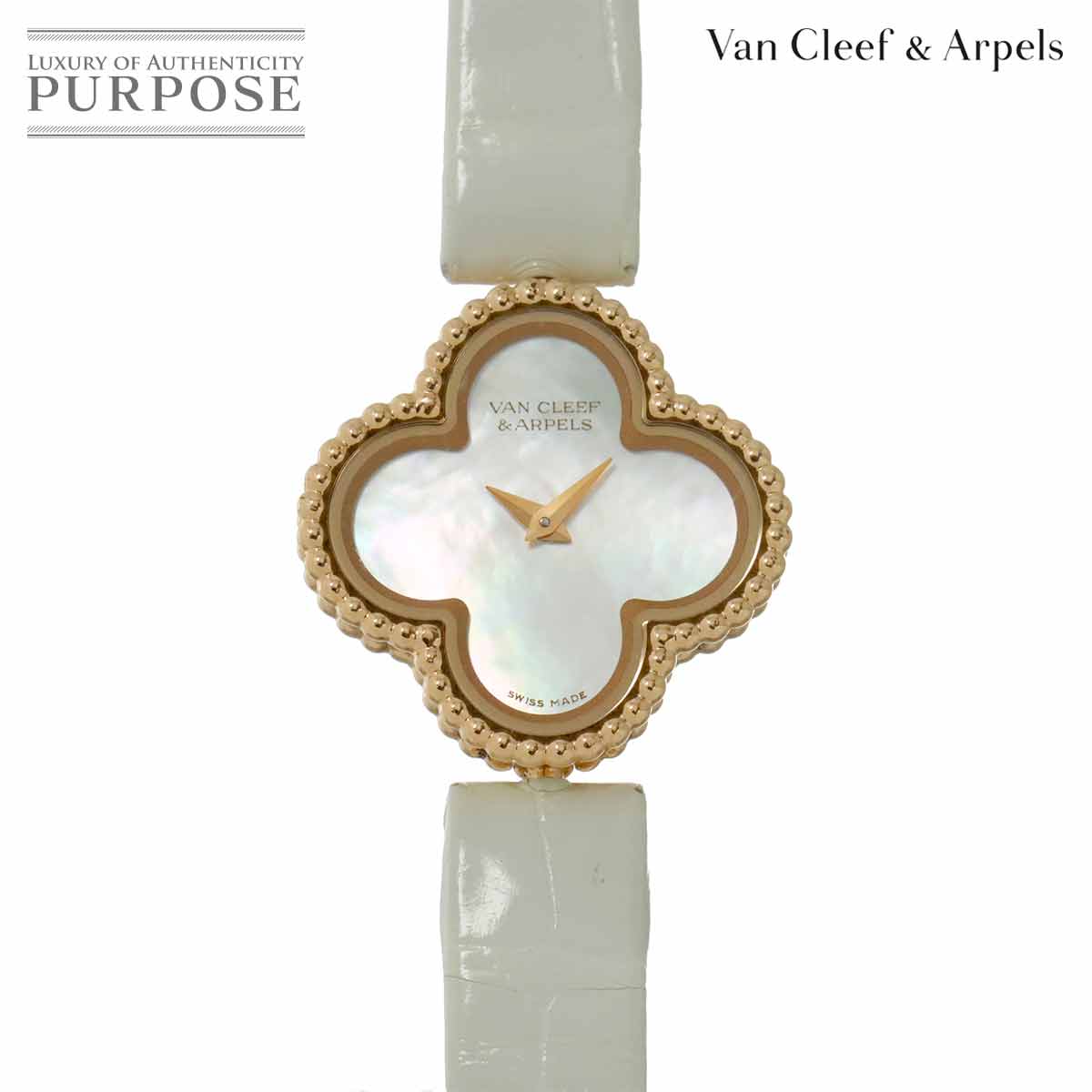 Van Cleef&Arpels スウィート アルハンブラ VCAR08SF00 レディース 腕時計 ホワイトシェル K18PG ピンクゴールド クォーツ ウォッチ Alhambra ヴァン クリーフ&アーペル 90315452