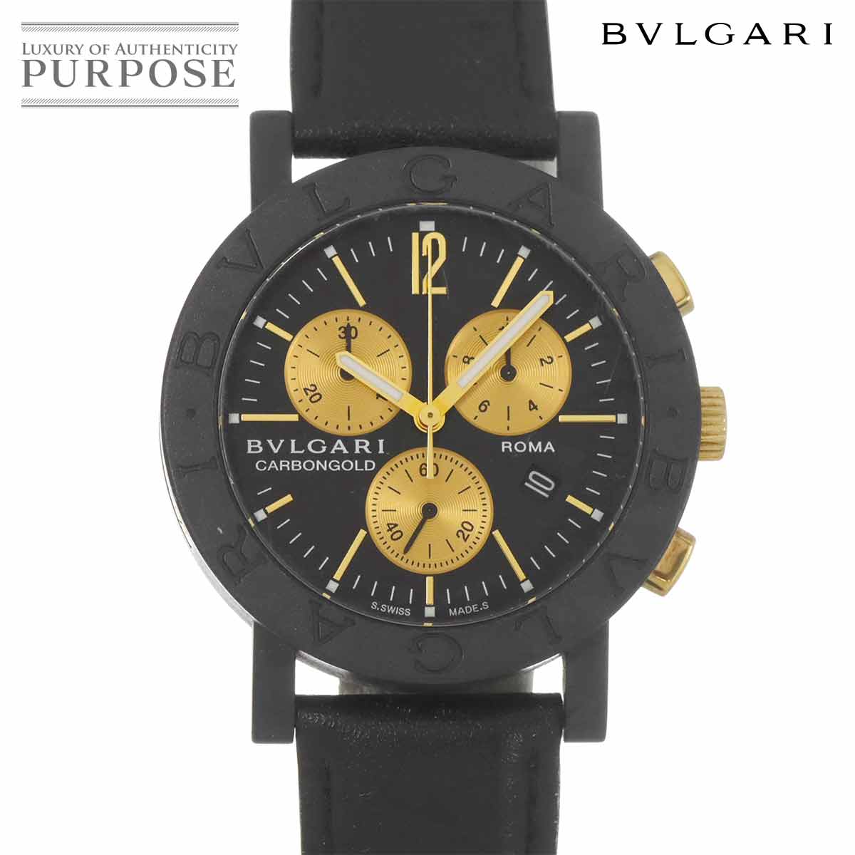 BVLGARI ブルガリブルガリ クロノグラフ BB38CLCH ROMA 999本限定 メンズ 腕時計 デイト ブラック カーボン クォーツ ウォッチ BVLGARIBVLGARI ブルガリ 90315911