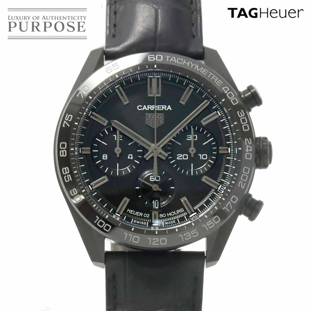 TAG Heuer カレラ キャリバーホイヤー02 ブラックエディション CBN2A1G クロノグラフ メンズ 腕時計 デイト オートマ 自動巻き ウォッチ Carrera タグホイヤー 90316831