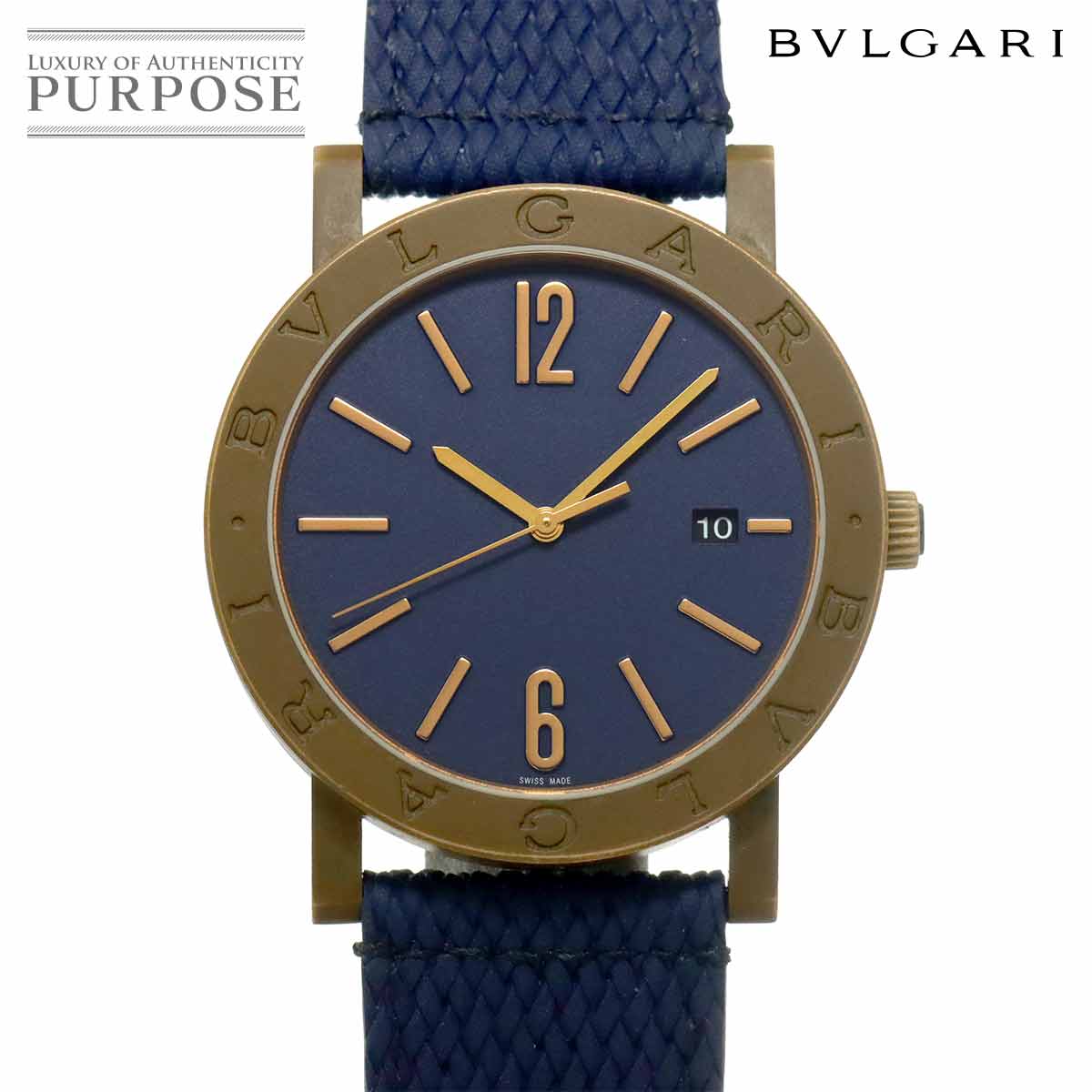 BVLGARI ソロテンポ BB41B 103132 メンズ 腕時計 デイト ネイビー オートマ 自動巻き ウォッチ Solotempo ブルガリ 90316948