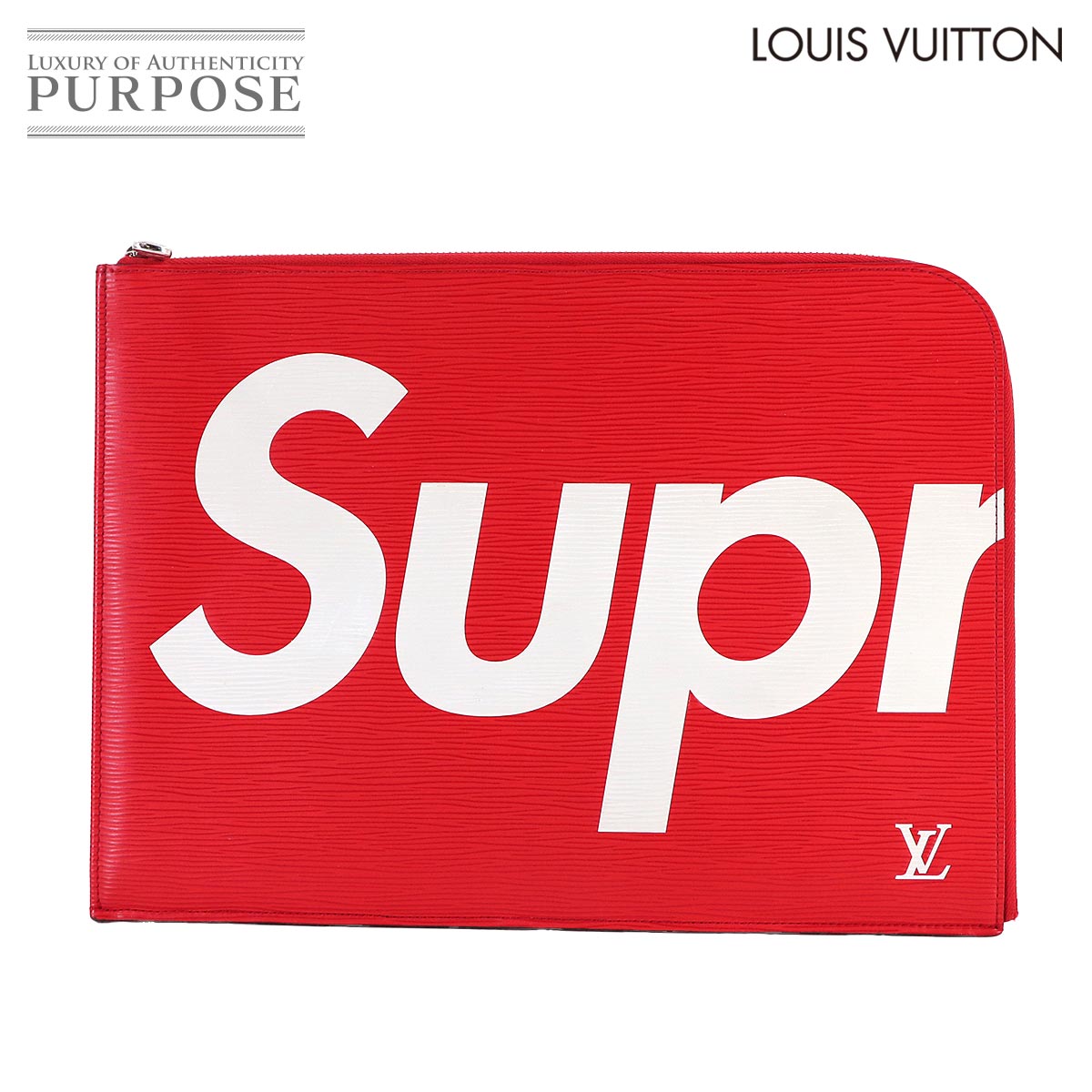 LOUIS VUITTON シュプリーム エピ ポシェット ジュール GM クラッチ バッグ レッド ホワイト M67722 Supreme Pochette Jour GM ルイ ヴィトン 90314203
