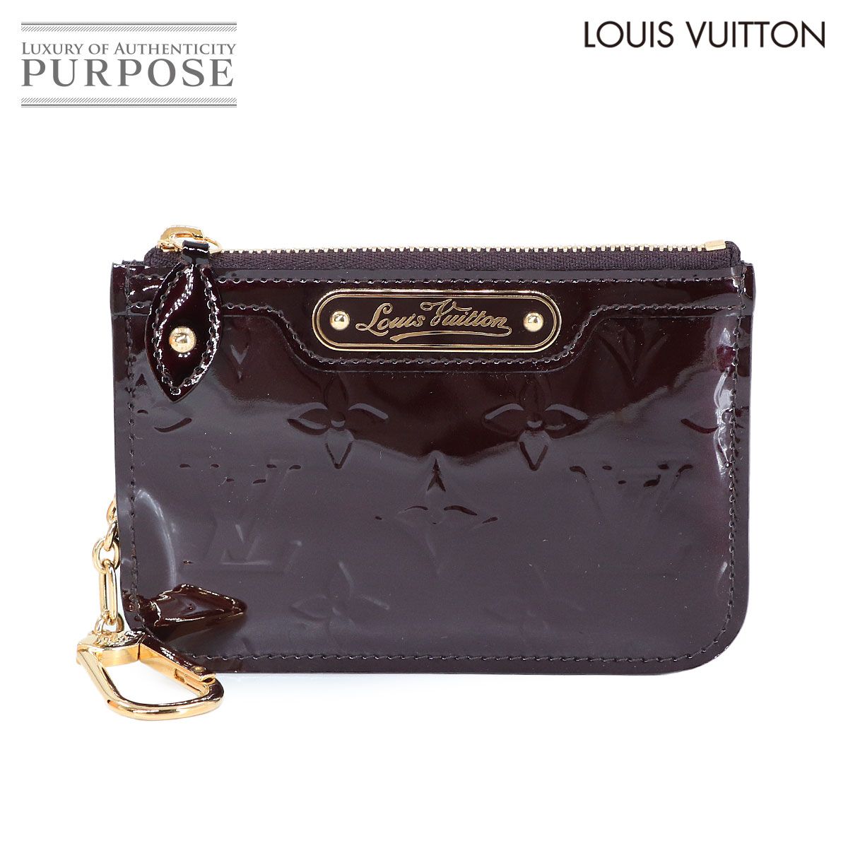 LOUIS VUITTON モノグラム ヴェルニ ポシェット クレ NM コインケース レザー アマラント M93557 Pochette Cles NM ルイ ヴィトン 90314235