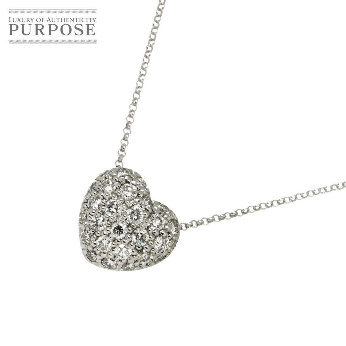 ダイヤ 0.50ct ネックレス 40cm K18 WG ホワイトゴールド 750 Diamond Necklace 90305586