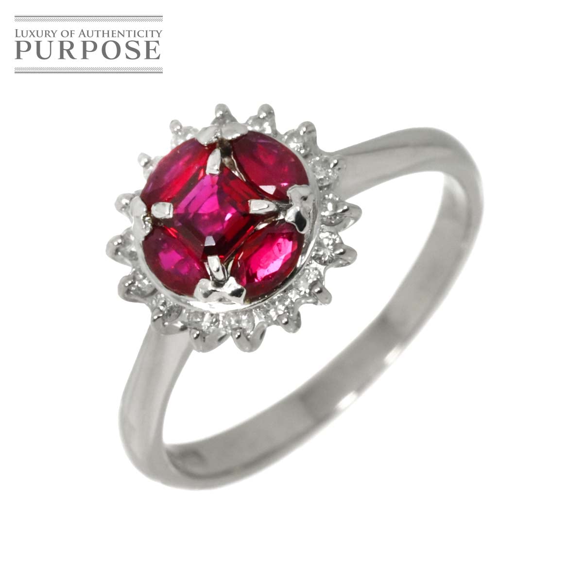 リング 12.5号 ルビー 1.00ct ダイヤ 0.16ct Pt プラチナ 指輪 Ruby Ring 90305606