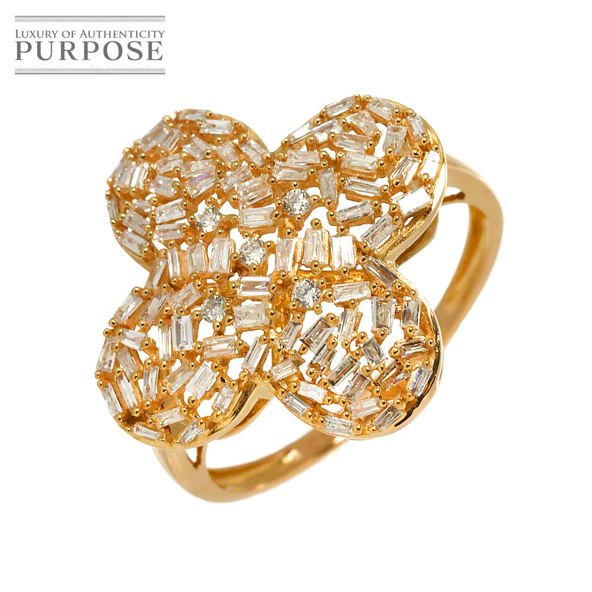 リング 16号 ダイヤ 0.50ct K18 PG ピンクゴールド 750 指輪 Diamond Ring 90306934