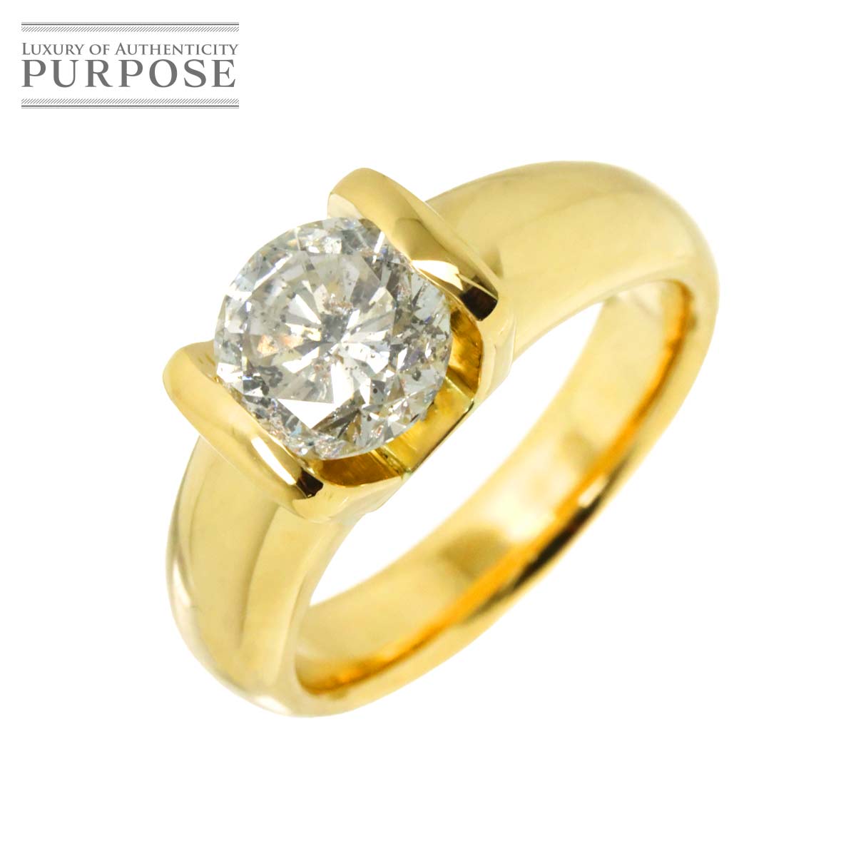 リング 9.5号 ダイヤ 1.64ct K18 YG イエローゴールド 750 指輪 Diamond Ring 90312098
