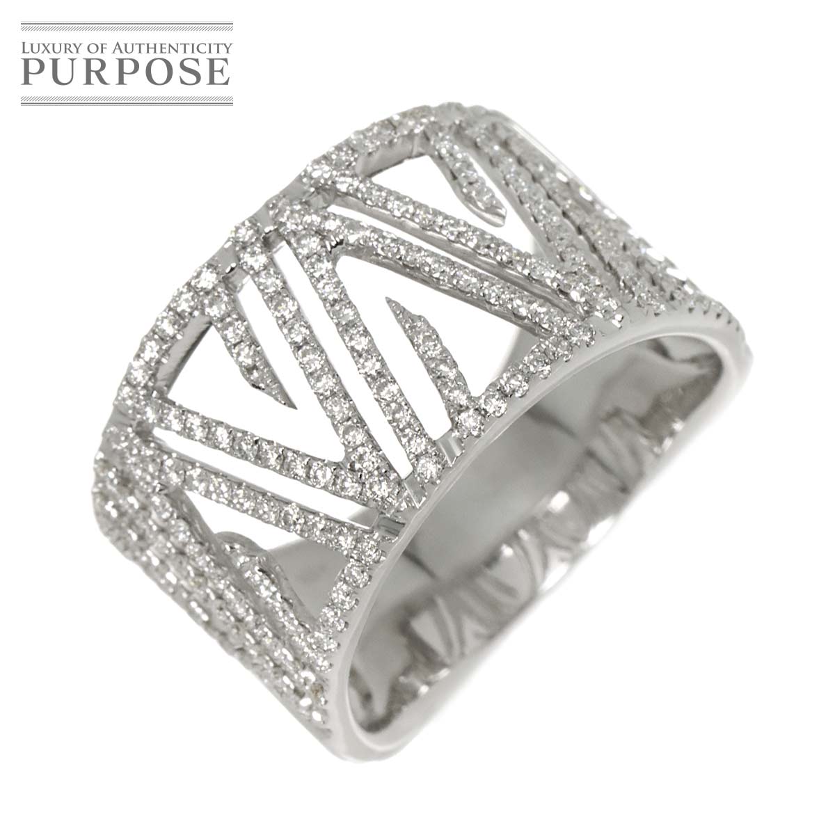 リング 19号 ダイヤ 0.94ct K18 WG ホワイトゴールド 750 指輪 Diamond Ring 90312224