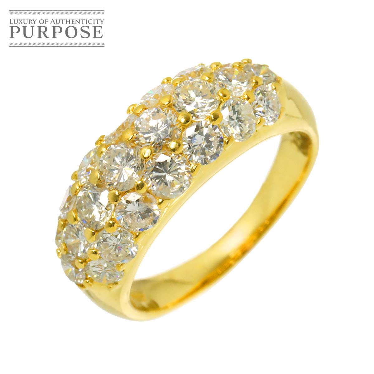 リング 11.5号 ダイヤ 2.415ct K18 YG イエローゴールド 750 指輪 Diamond Ring 90315836