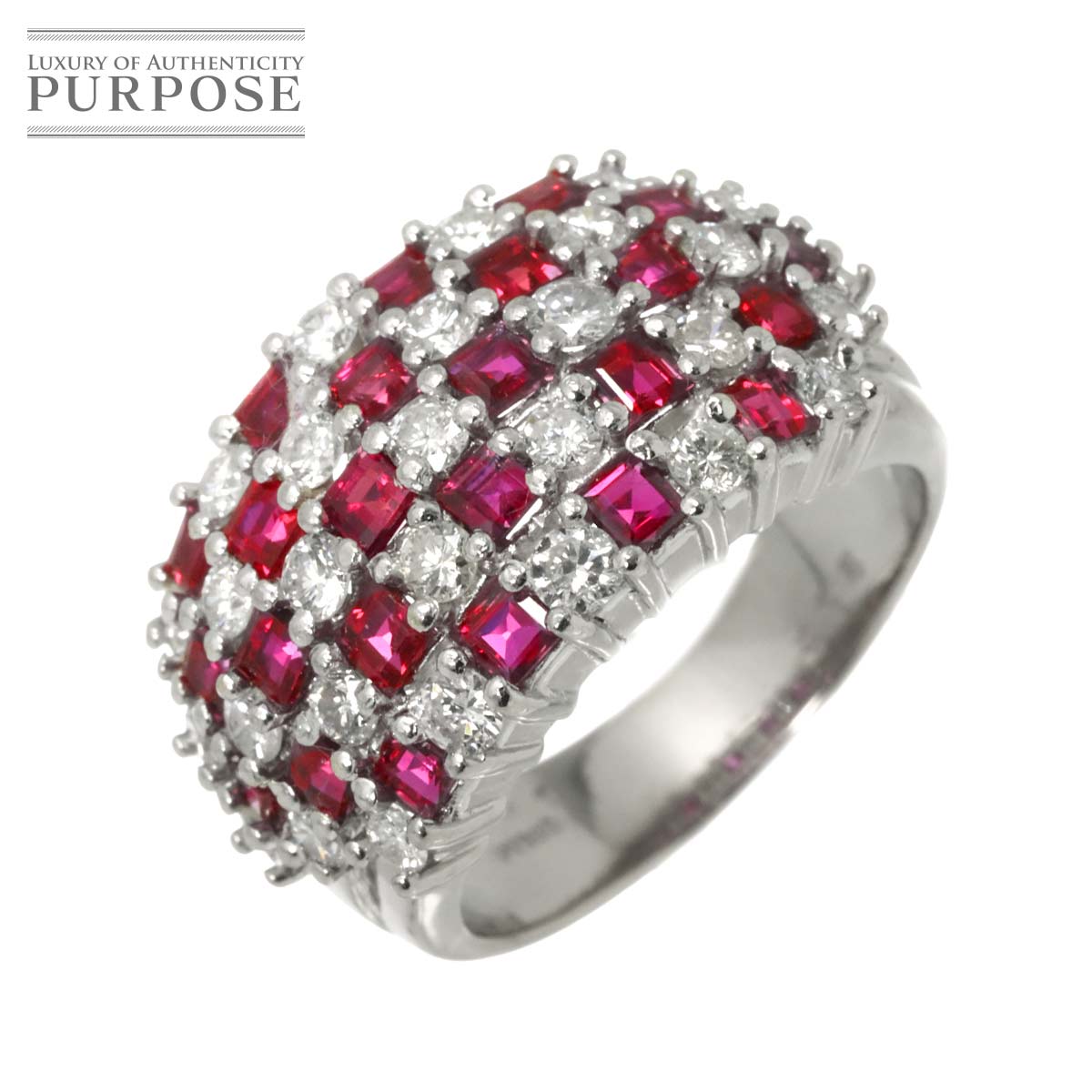 リング 12.5号 ルビー 2.32ct ダイヤ 1.81ct Pt プラチナ 指輪 Ruby Ring 90316767