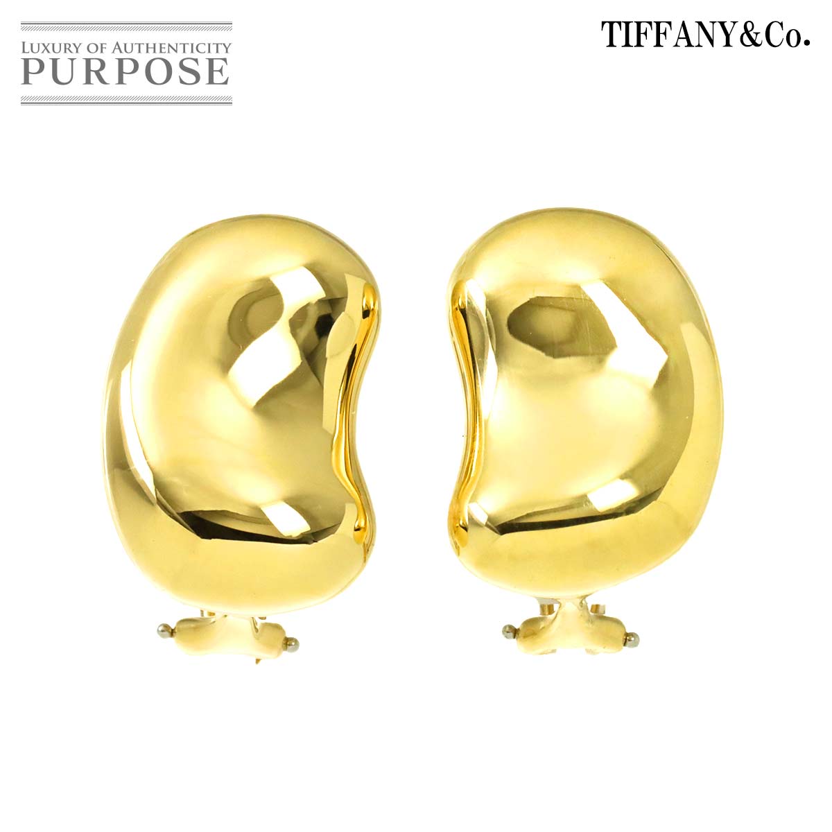 TIFFANY&Co. ビーン イヤリング K18 YG イエローゴールド 750 Earrings Clip-on ティファニー 90312864