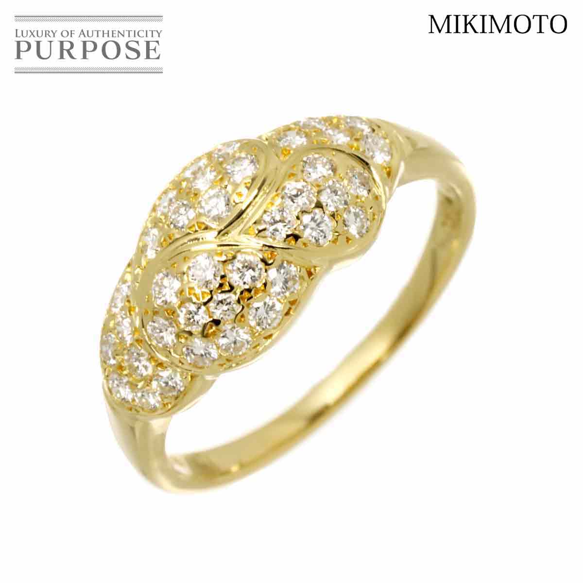 MIKIMOTO 12号 リング ダイヤ 0.44ct K18 YG イエローゴールド 750 指輪 Diamond Ring ミキモト 90313823