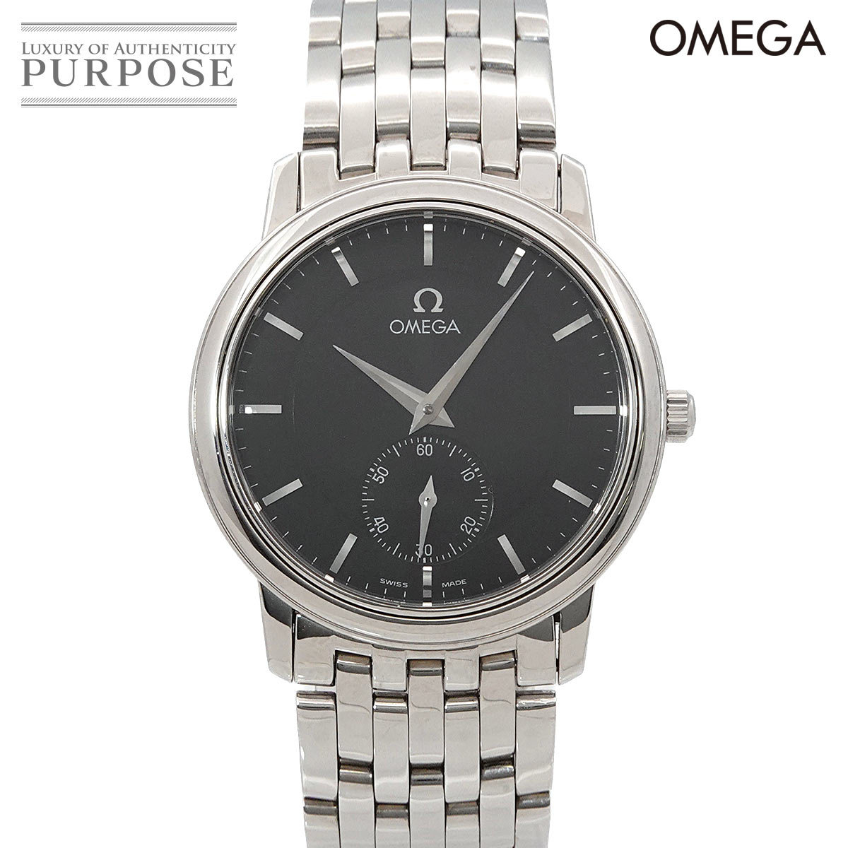 OMEGA デビル プレステージ 4520 51 メンズ 腕時計 手巻き スモールセコンド ブラック ウォッチ De Ville オメガ 90314922