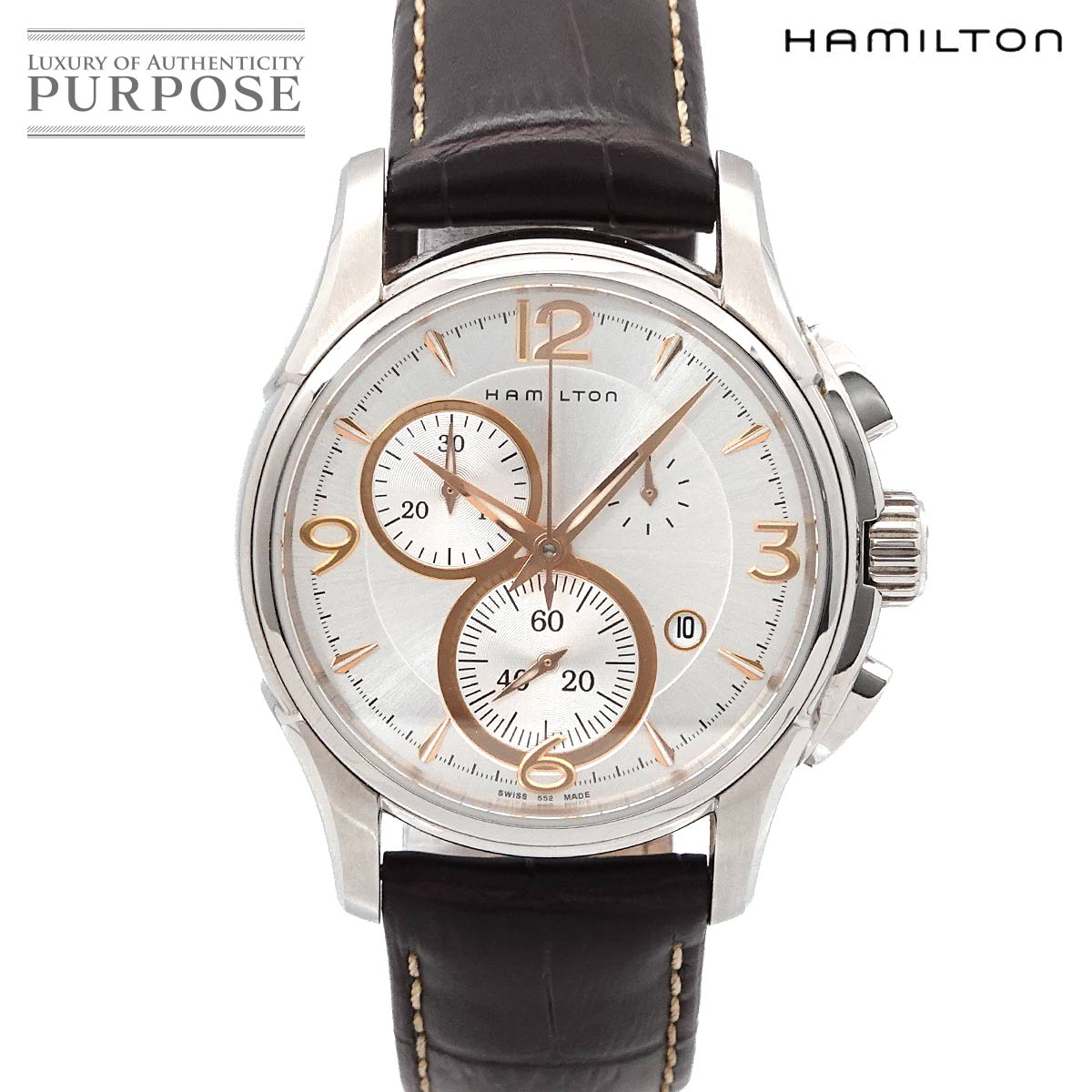HAMILTON ジャズマスター H326120 クロノグラフ メンズ 腕時計 デイト シルバー クォーツ ウォッチ Jazzmaster ハミルトン 90316839