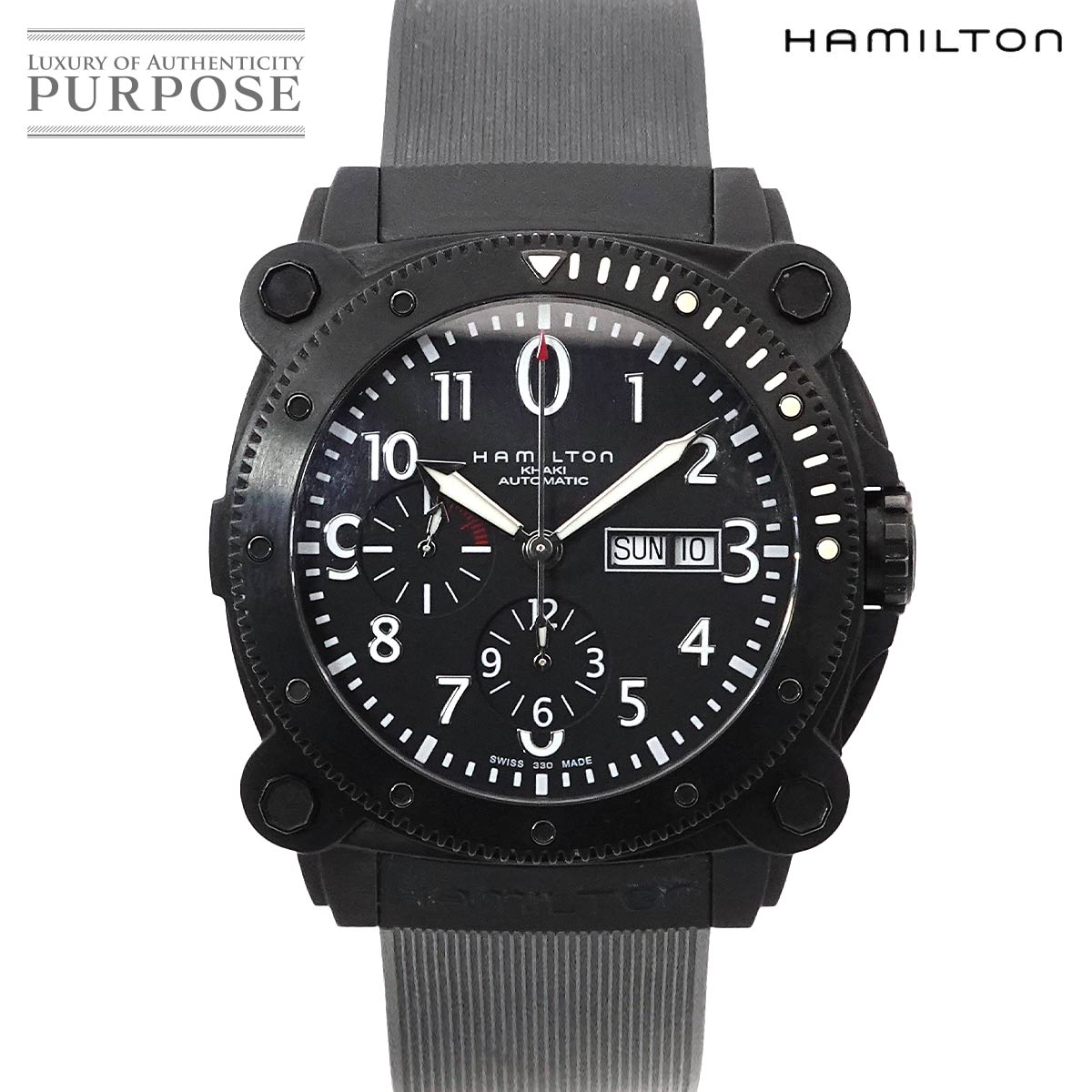 HAMILTON カーキ ビロウゼロ H786860 メンズ 腕時計 デイデイト ブラック オートマ 自動巻き ウォッチ Khaki Belowzero ハミルトン 90316844