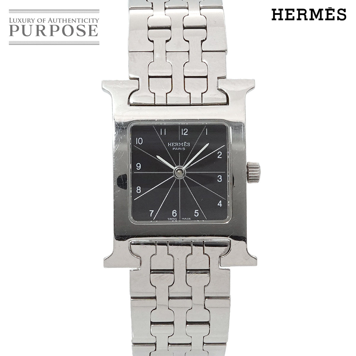 HERMES Hウォッチ HH1 210 レディース 腕時計 ブラック クォーツ ウォッチ H Watch エルメス 90317060