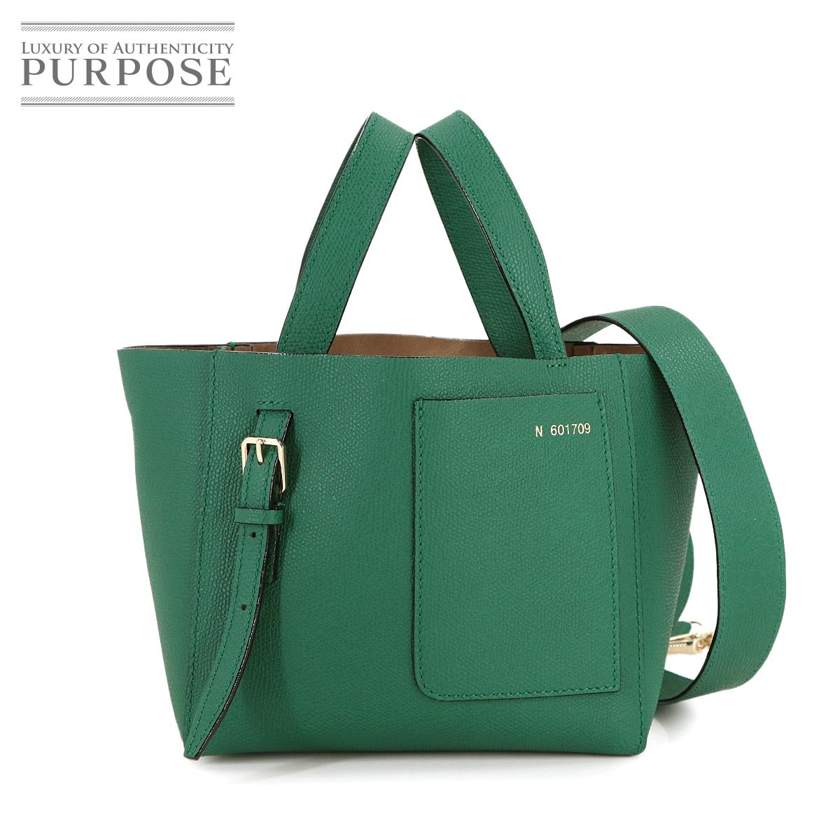 Valextra バケットバッグ マイクロ ショルダー 2way ハンド バッグ レザー フォレストグリーン WBSF0090028LOCTF Bucket Bag Micro Shoulder Bag ヴァレクストラ 90314506