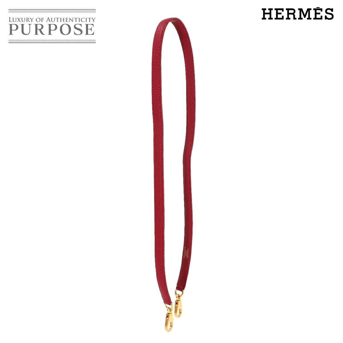 HERMES ケリー ボリード ショルダー ストラップ フィヨルド ルージュヴィフ ゴールド 金具 レッド Shoulder strap エルメス 90317230