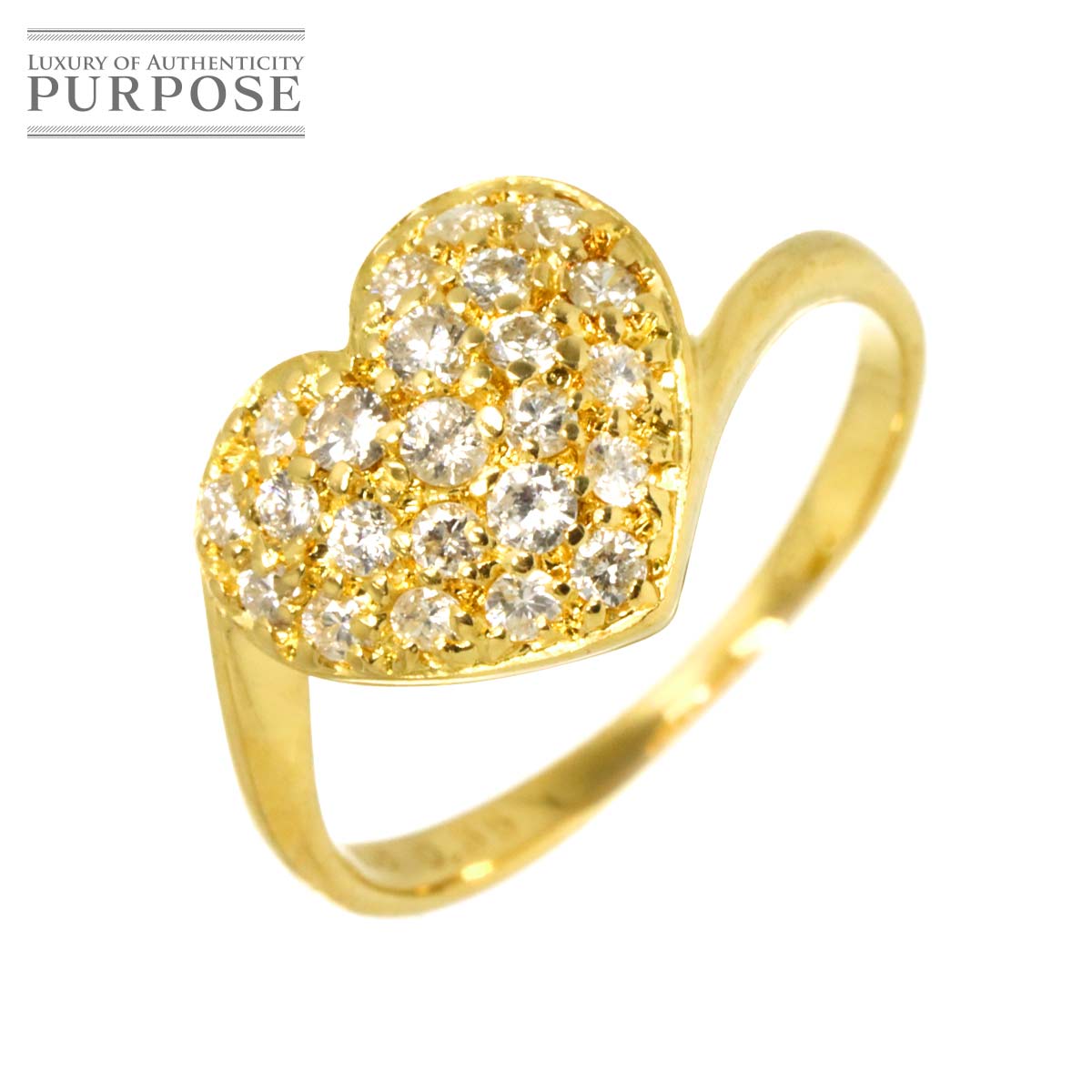 リング 3.5号 ダイヤ 0.35ct K18 YG イエローゴールド 750 指輪 Diamond Ring 90313515