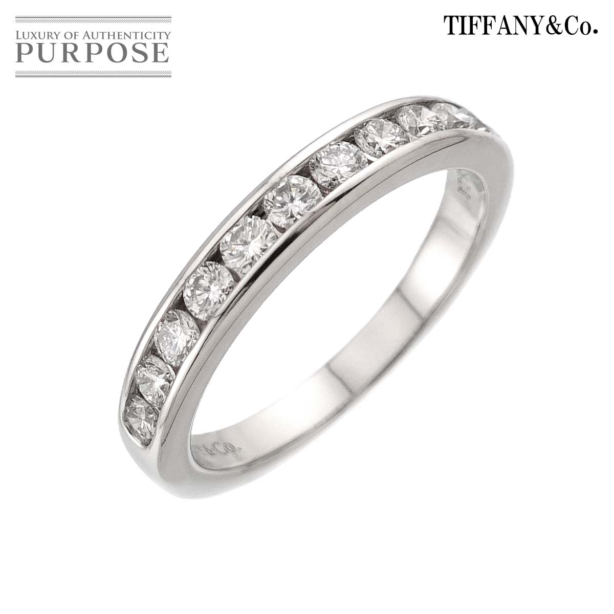 TIFFANY&Co. ハーフ サークル チャネル セッティング 10号 リング ダイヤ Pt プラチナ 指輪 Diamond Ring ティファニー 90313739