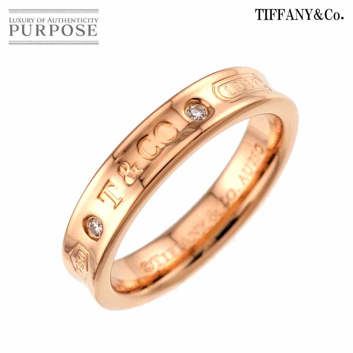 TIFFANY&CO. 1837 ナロー 11.5号 リング ダイヤ K18 PG ピンクゴールド 750 指輪 Diamond Ring ティファニー 90313749