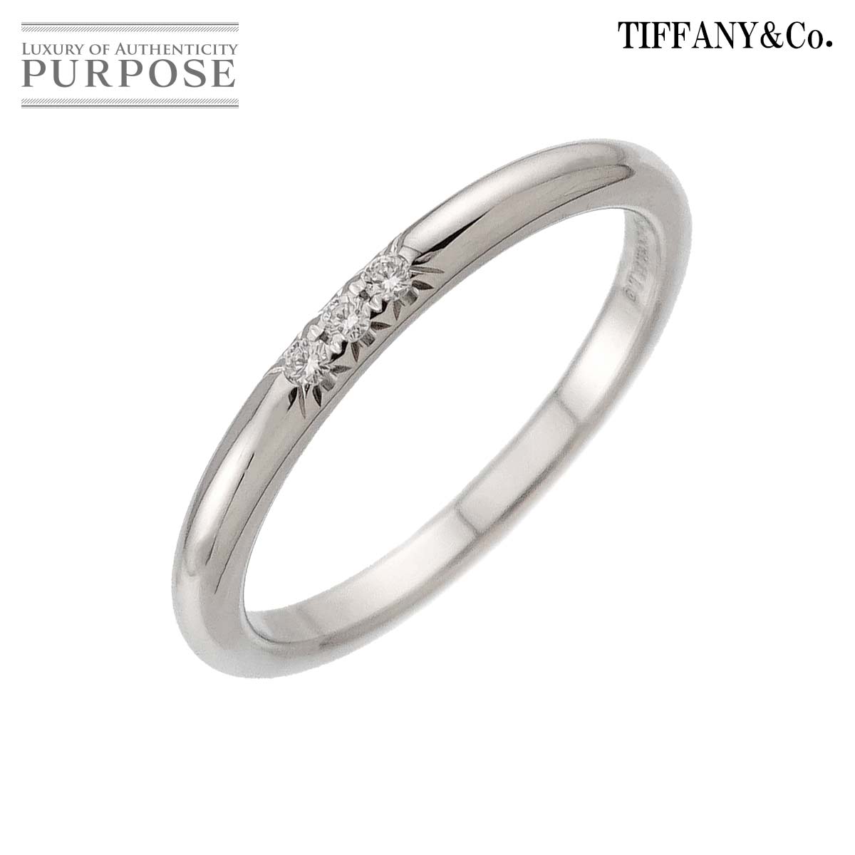 TIFFANY&Co. フォーエバー 11.5号 リング 幅2mm ダイヤ Pt プラチナ 指輪 Forever Diamond Ring ティファニー 90313806