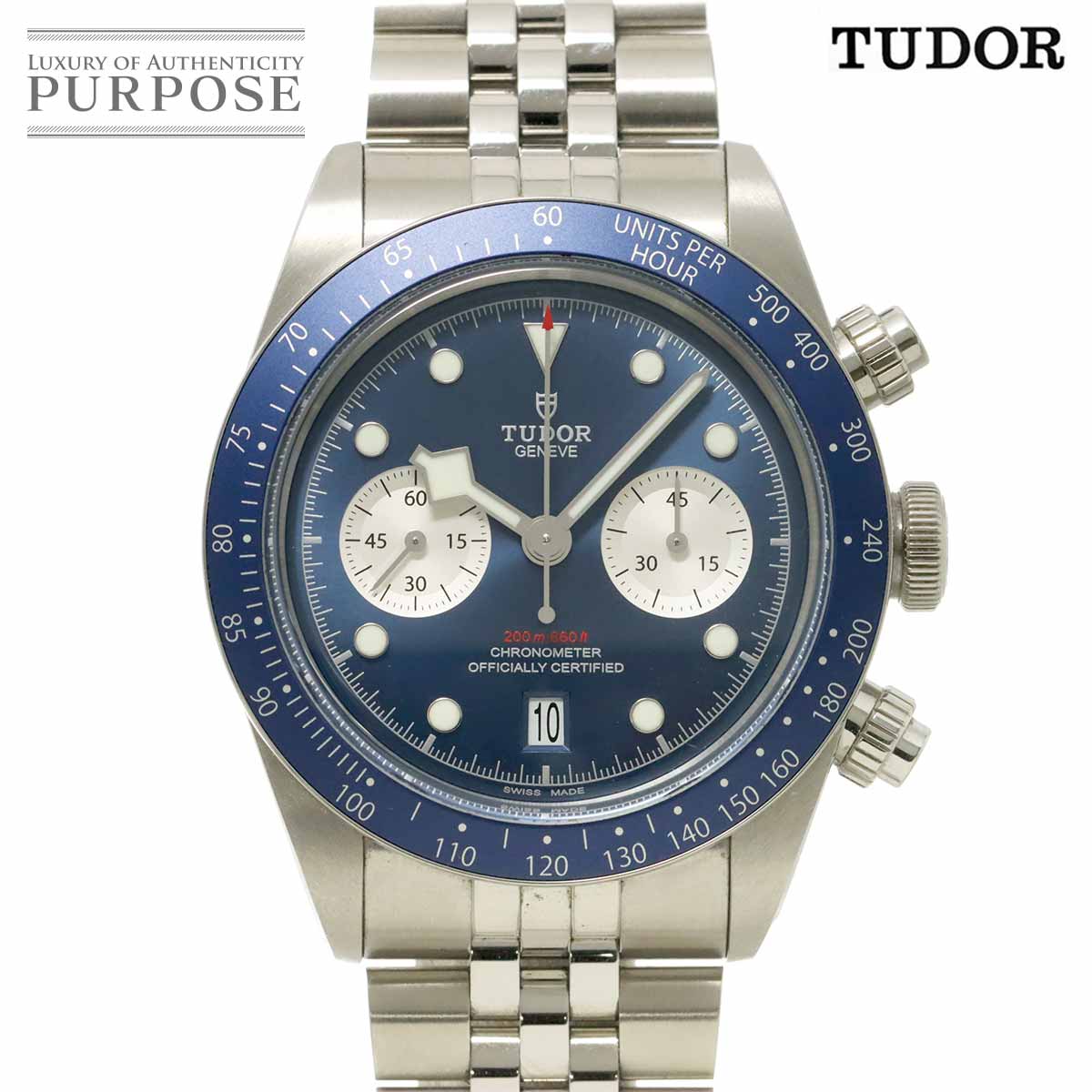 TUDOR ブラックベイ クロノ 79360B クロノグラフ メンズ 腕時計 デイト ブルー オートマ 自動巻き ウォッチ Black Bay チューダー チュードル 90317246