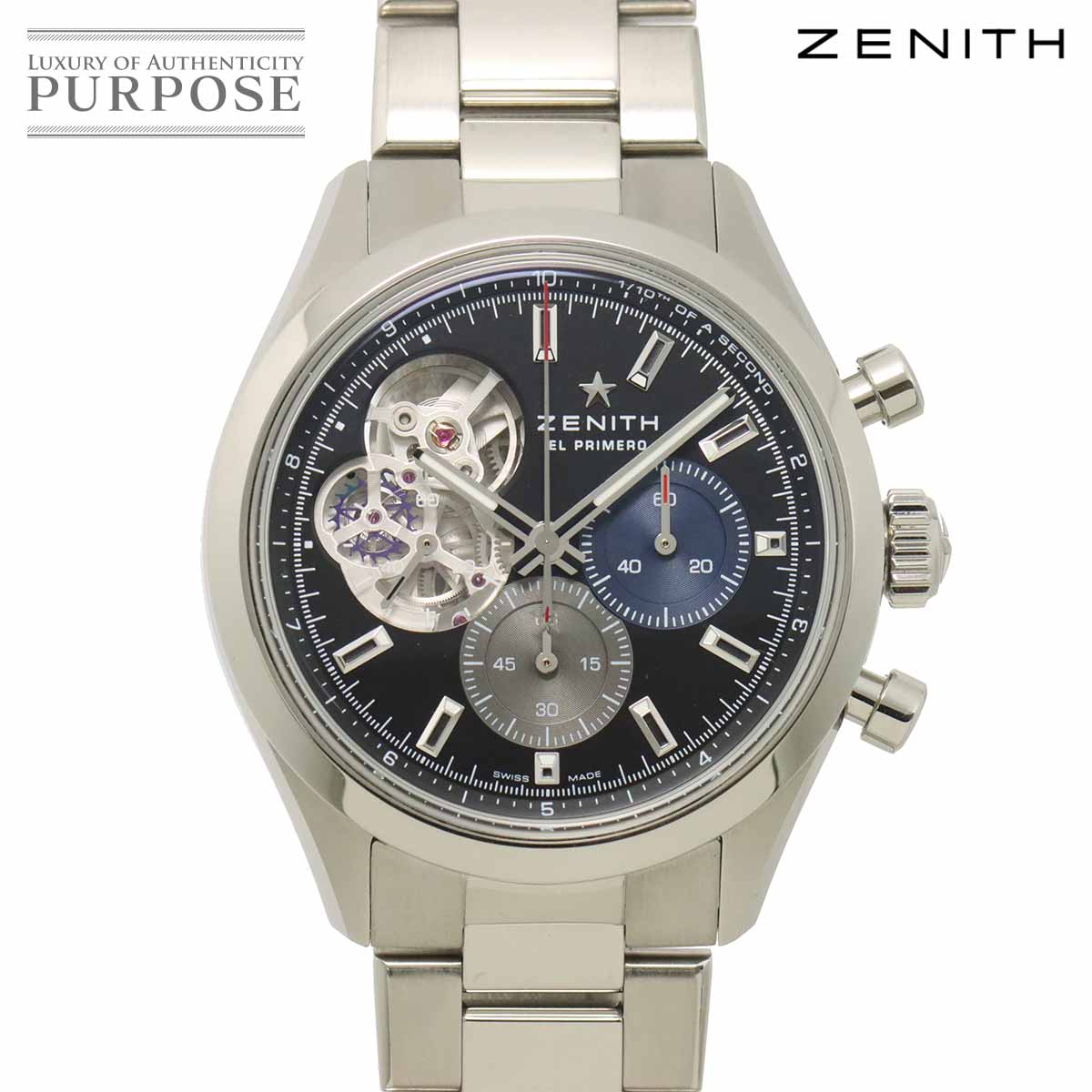 ZENITH クロノマスター オープン 03 3300 3604 クロノグラフ メンズ 腕時計 ブラック 自動巻き Chronomaster Open ゼニス 90317527