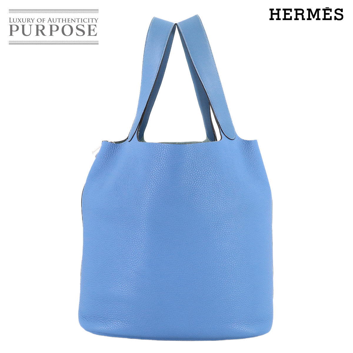 HERMES ピコタンロック タッチ TGM ハンド バッグ トリヨンクレマンス スイフト ブルーパラダイス T刻印 シルバー 金具 Picotin Lock Touch エルメス 90314041