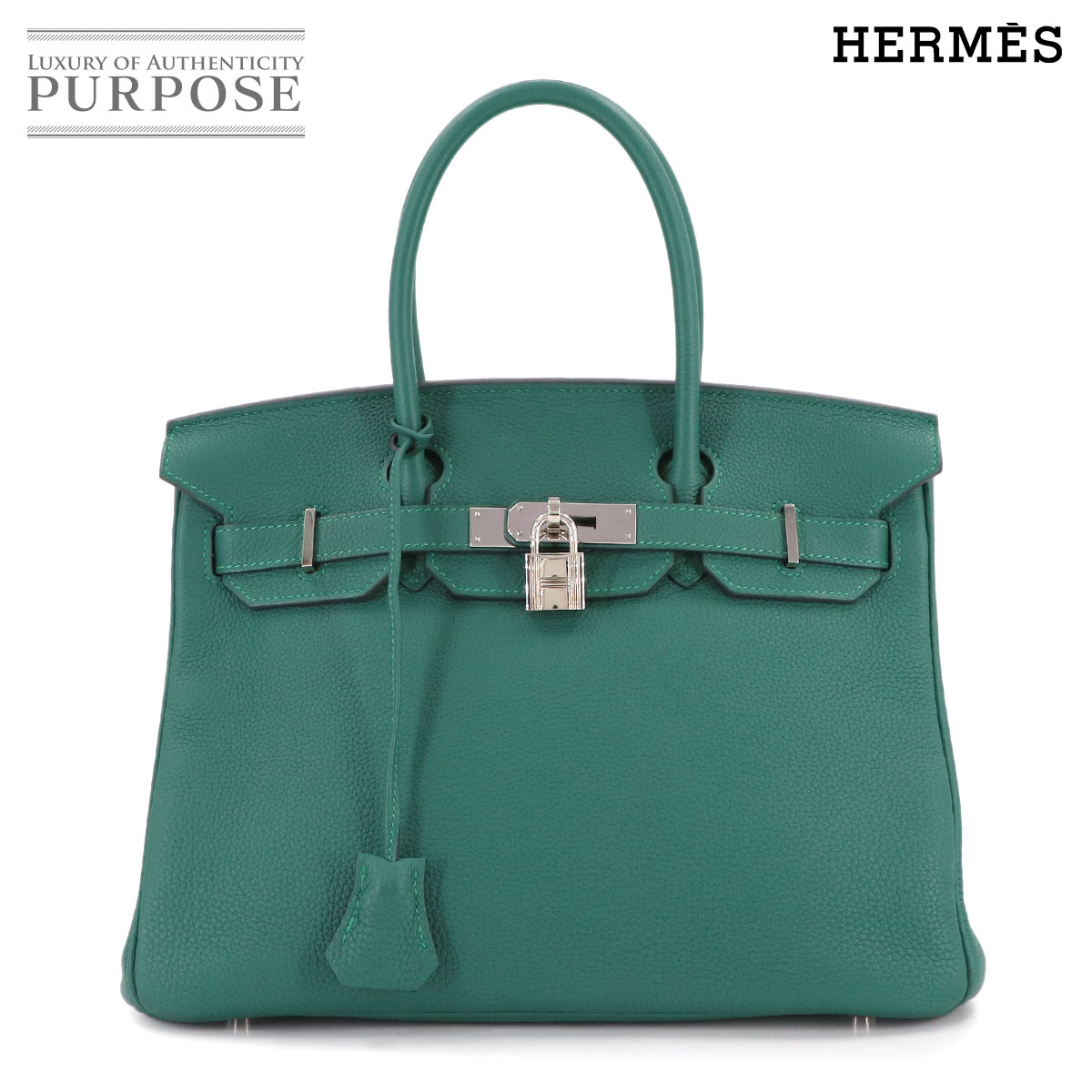 HERMES バーキン30 トゴ マラカイト ハンド バッグ A刻印 シルバー 金具 Birkin エルメス 90316073