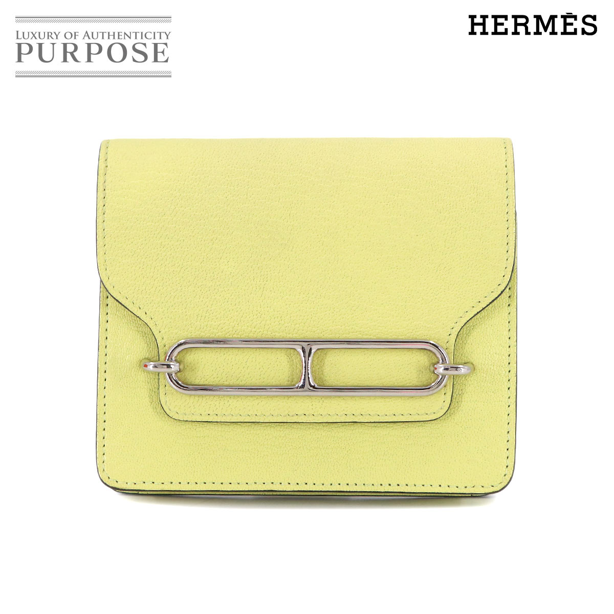 HERMES ロウリス ルリ スリム ウォレット 二つ折り 財布 エバーカラー ジョーヌブルジョン Z刻印 Roulis Slim Wallet エルメス 90316092