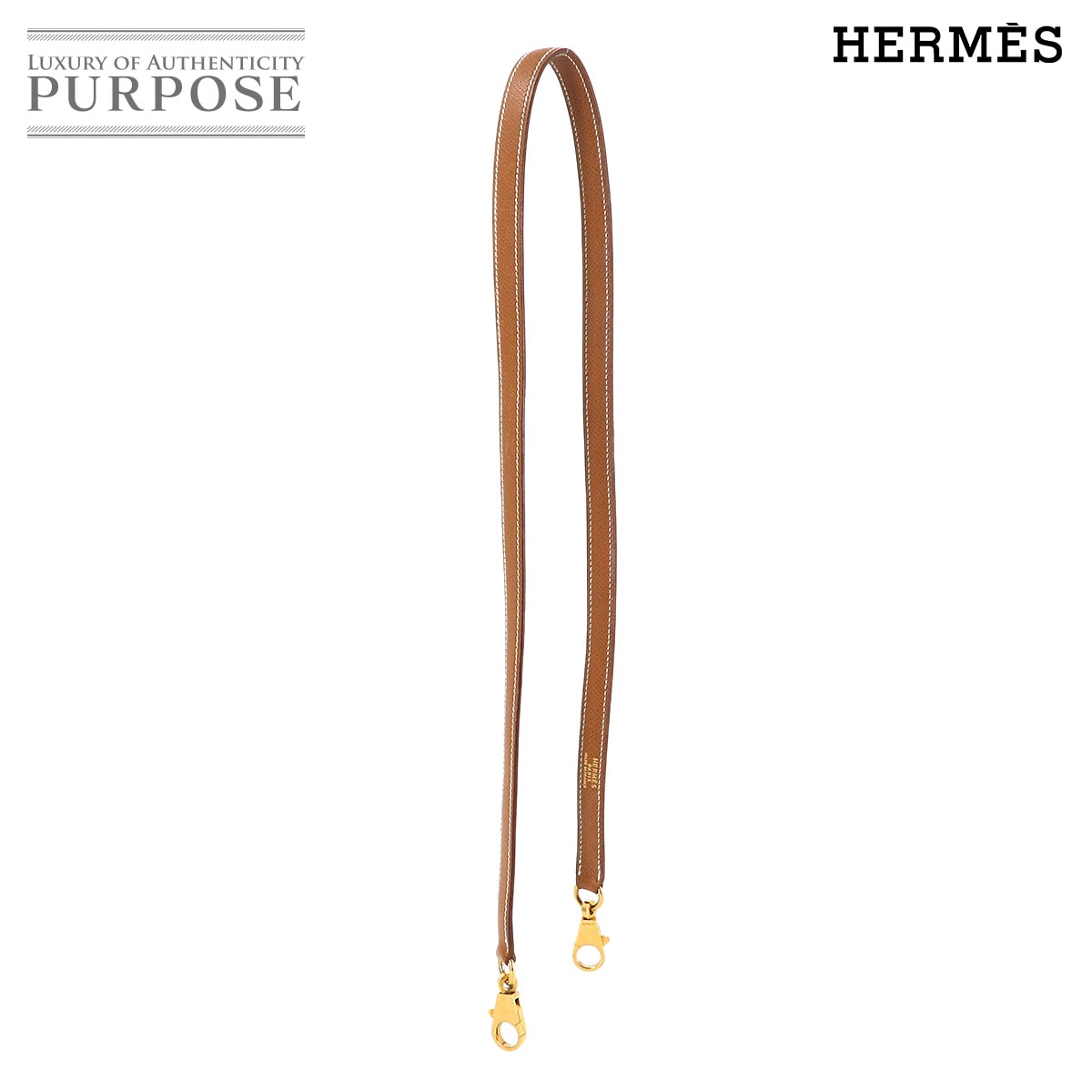 HERMES ケリー ボリード ショルダー ストラップ クシュベル エプソン ゴールド ゴールド 金具 ブラウン Shoulder strap エルメス 90317228