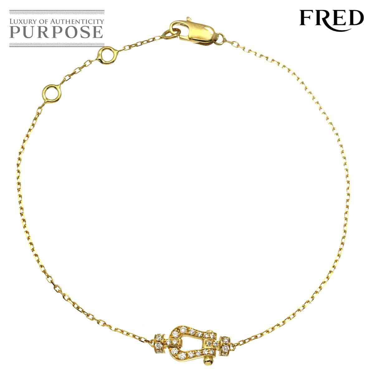 FRED フォース10 フル ダイヤ ブレスレット スモール SM 16.5cm K18 YG イエローゴールド 750 チェーン Force 10  Bracelet【証明書付き】フレッド 90307898