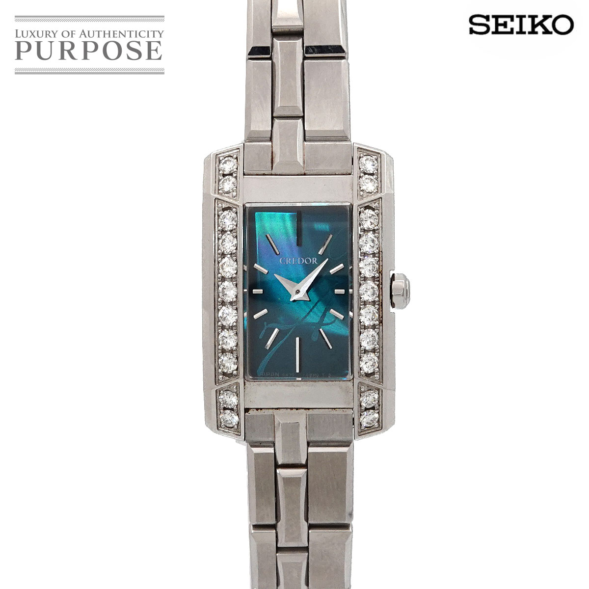 SEIKO クレドール ノード GSWE935 レディース 腕時計 5A70 0AY0 ダイヤベゼル グリーン クォーツ ウォッチ CREDOR セイコー 90314908