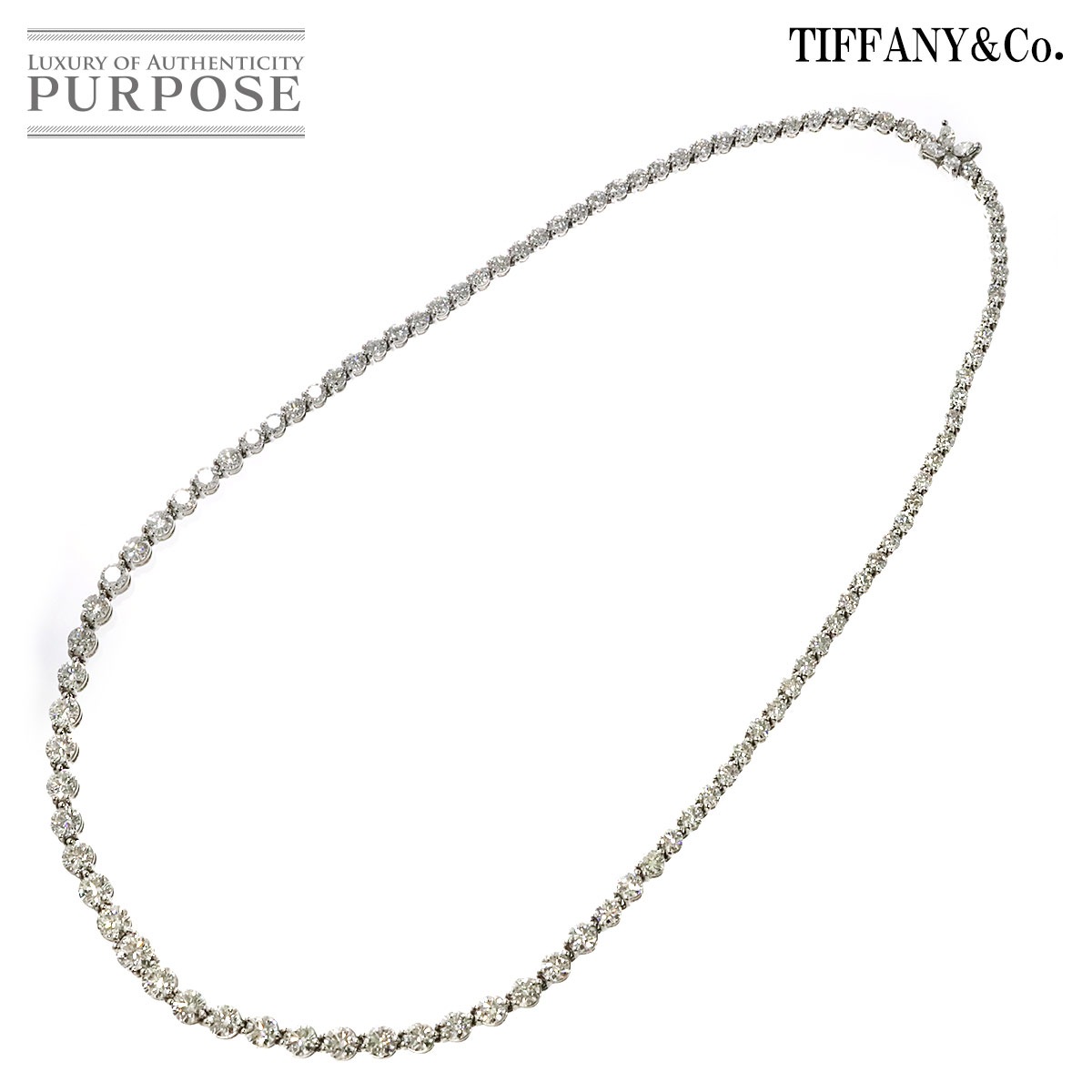 TIFFANY&Co. ビクトリア グラジュエイテッド ネックレス ダイヤ 41cm Pt プラチナ Victoria Diamond Necklace ティファニー 90299275