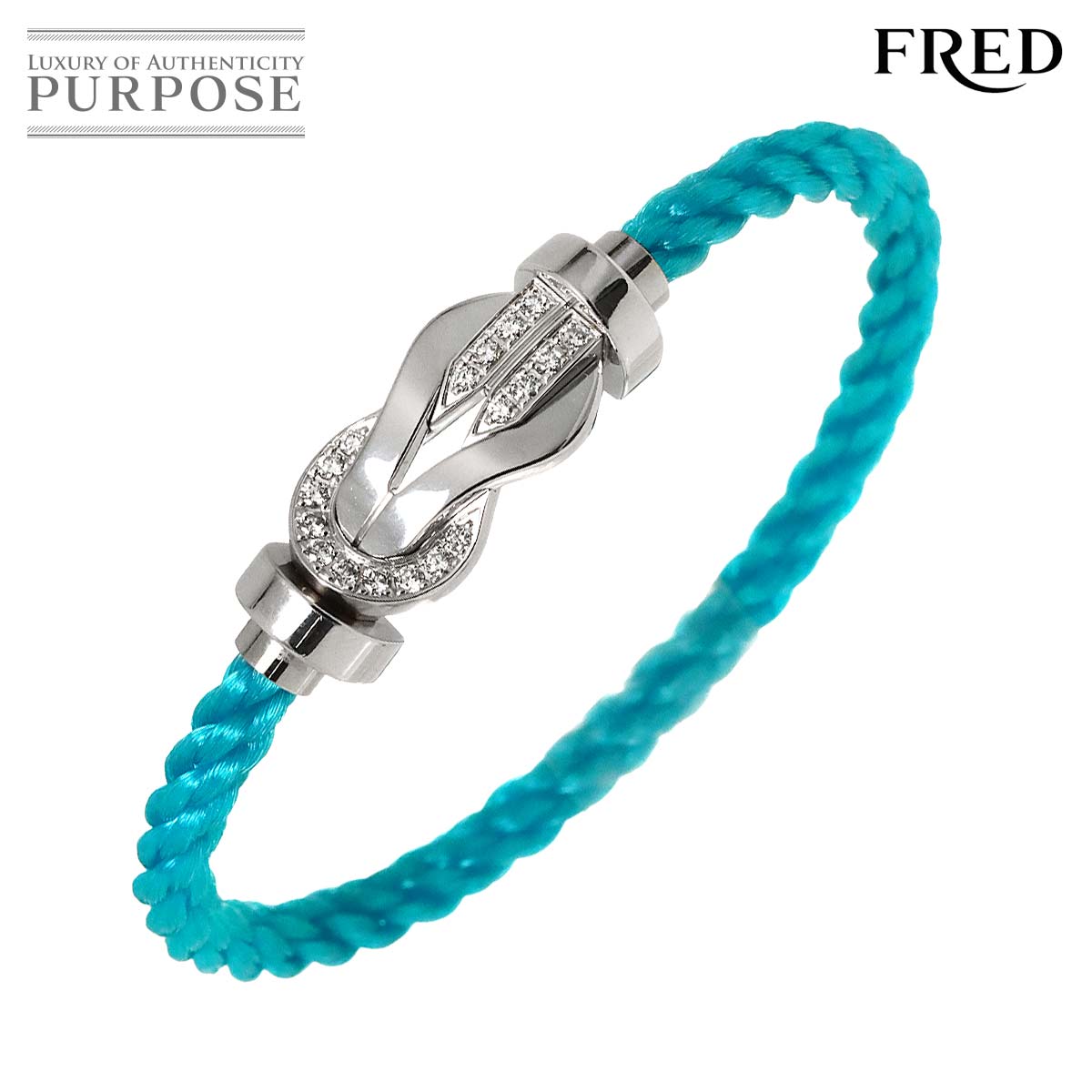 FRED シャンス アンフィニ ハーフ ダイヤ ブレスレット #14 ラージ LM K18 WG ホワイトゴールド 750 ケーブル Chance Infini Braceletフレッド 90311715