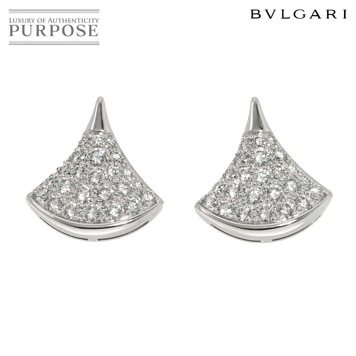 BVLGARI ディーヴァ ドリーム ダイヤ ピアス K18 WG ホワイトゴールド 750 Earrings Pierced ブルガリ 90311867