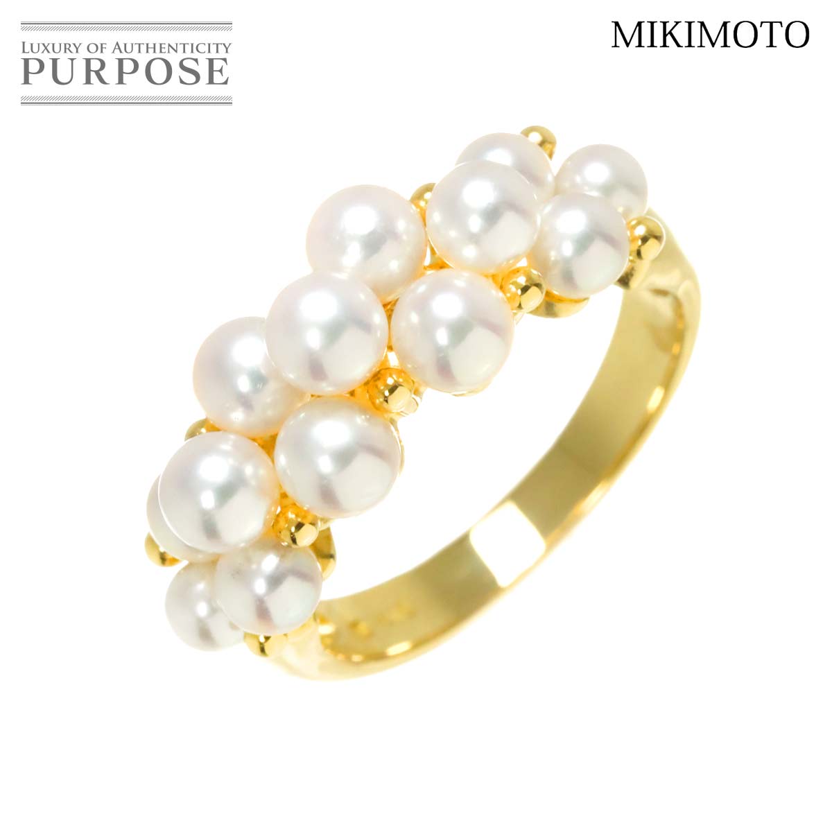 MIKIMOTO 11号 リング ベビーパール 3.9-3.2mm K18 YG イエローゴールド 750 真珠 指輪 Baby Pearl Ring ミキモト 90312759
