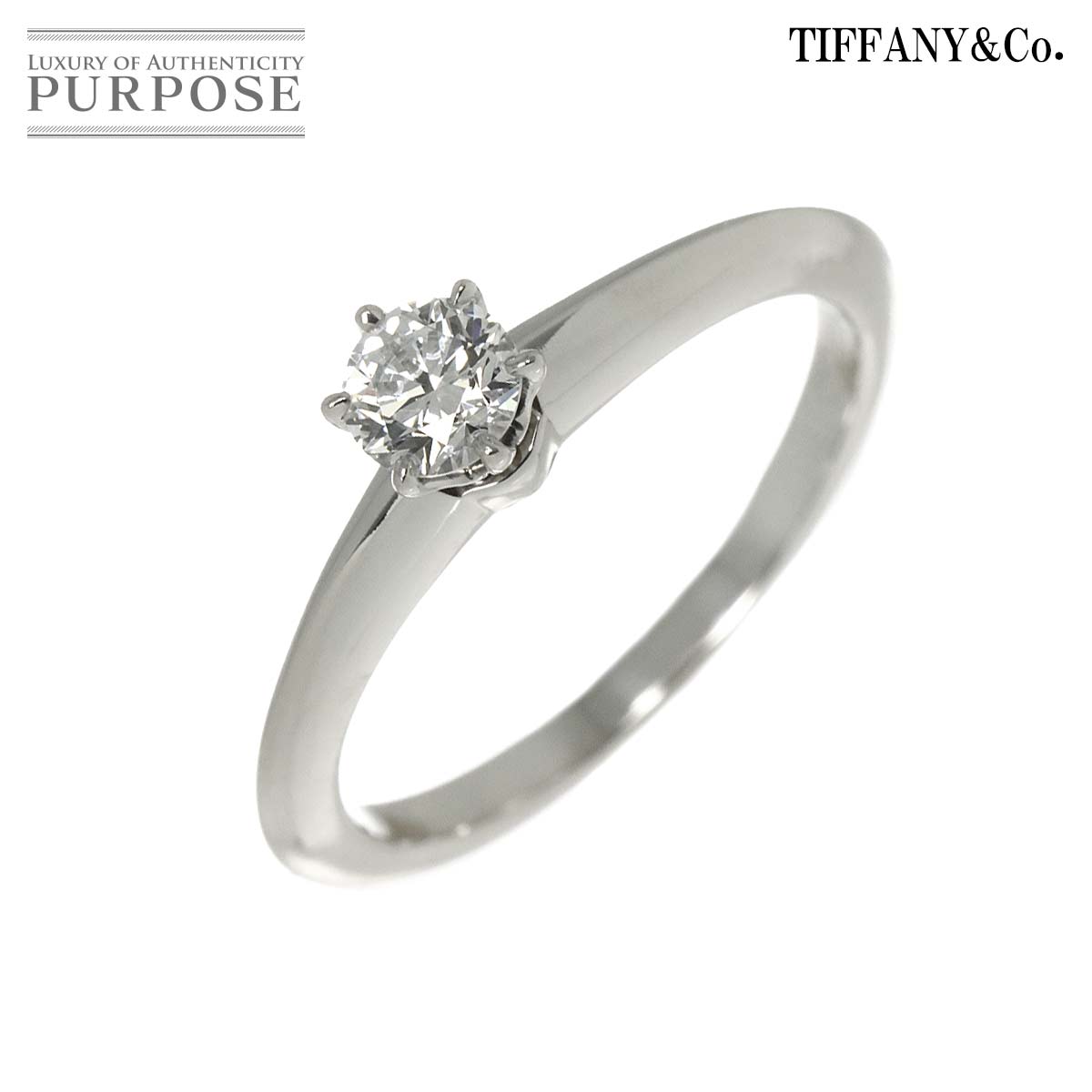 TIFFANY&Co. ソリティア 9号 リング ダイヤ 0.26ct Pt プラチナ 指輪 Diamond Ring ティファニー 90312855