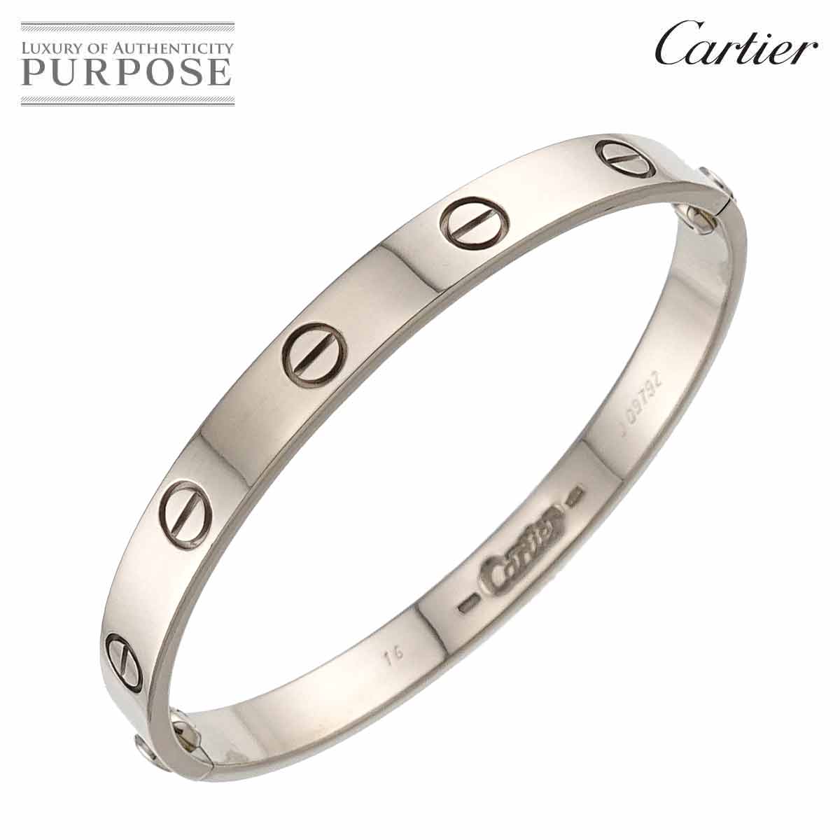 Cartier ラブ ブレス #16 K18 WG ホワイトゴールド 750 ブレスレット バングル Love Bracelet カルティエ 90313700